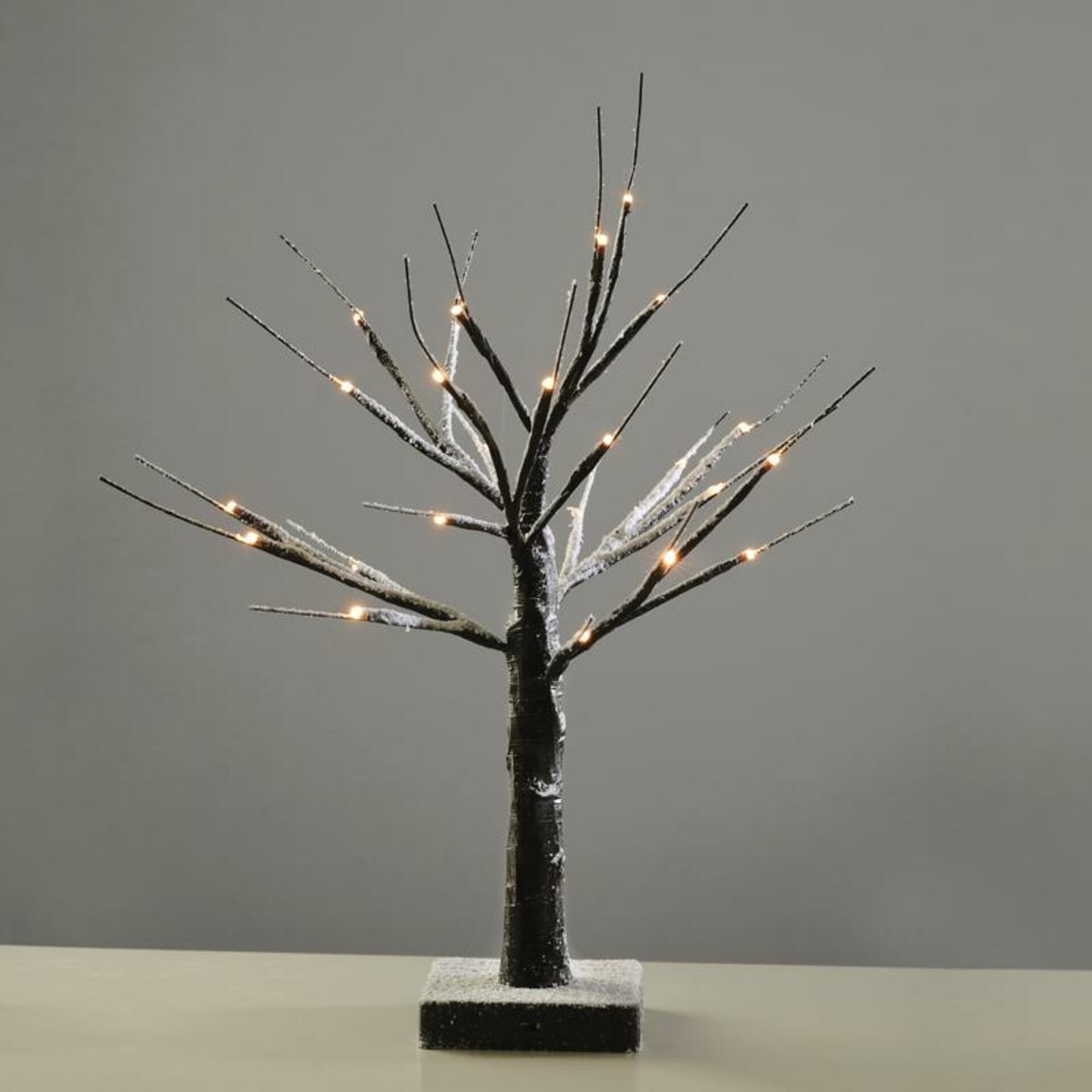 ACA Lighting zasněžený strom, černá, 24 LED na baterie 3xAA teplá bílá IP20 45cm XTREBWW452A