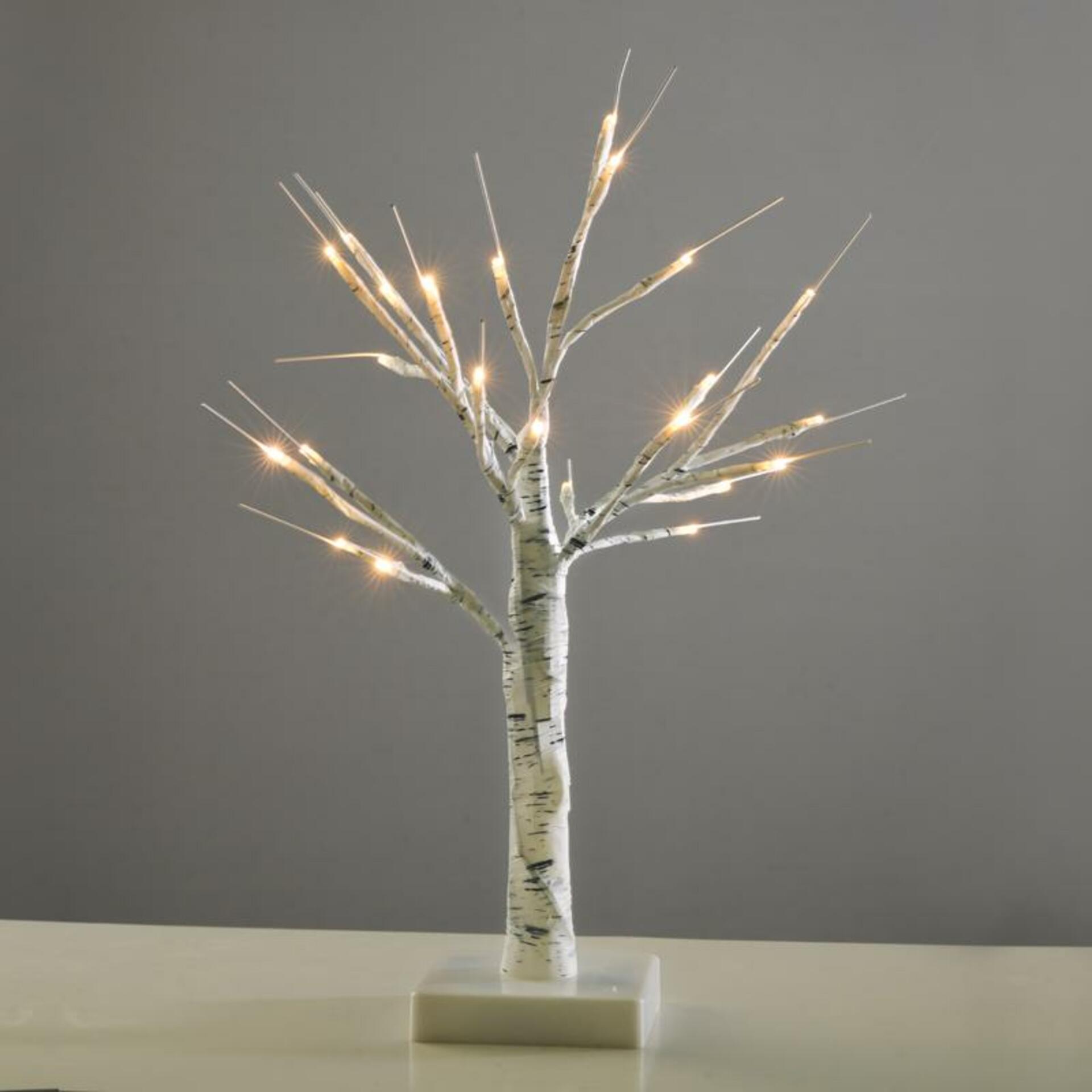 Levně ACA Lighting zasněžený strom, bílá, 24 LED na baterie 3xAA teplá bílá IP20 45cm XTREWWW452A