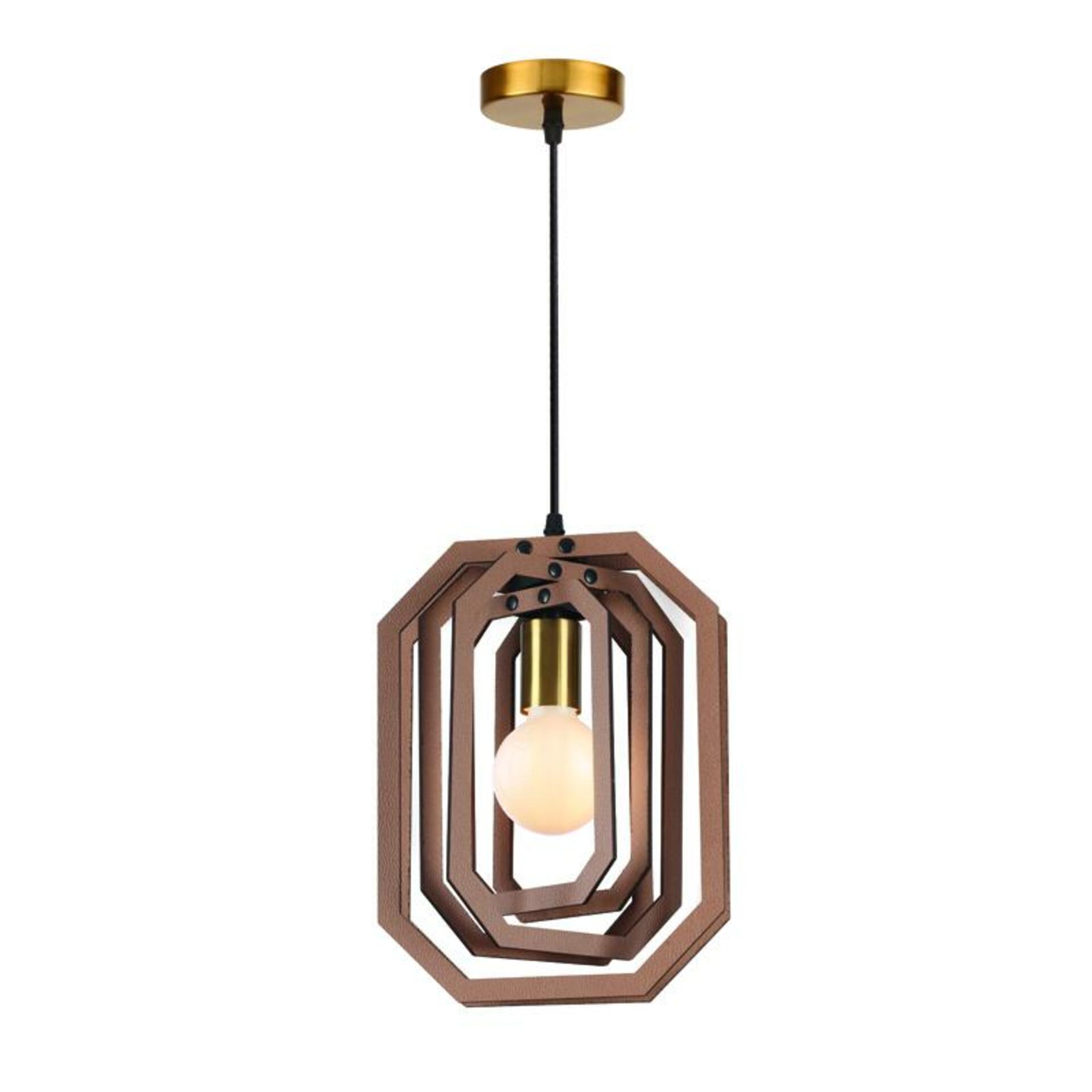 ACA Lighting závěsné svítidlo 1XE27 světle hnědá kůže MDF D24XH100CM TRITON ZM391P24WLL