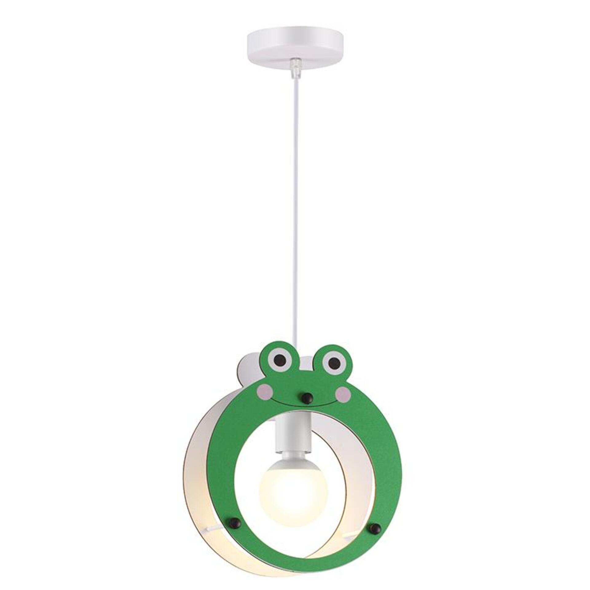 Levně ACA Lighting dětské závěsné svítidlo 1XE27 FROGGY MDF 24X10XH100CM FARMA ZM441P25