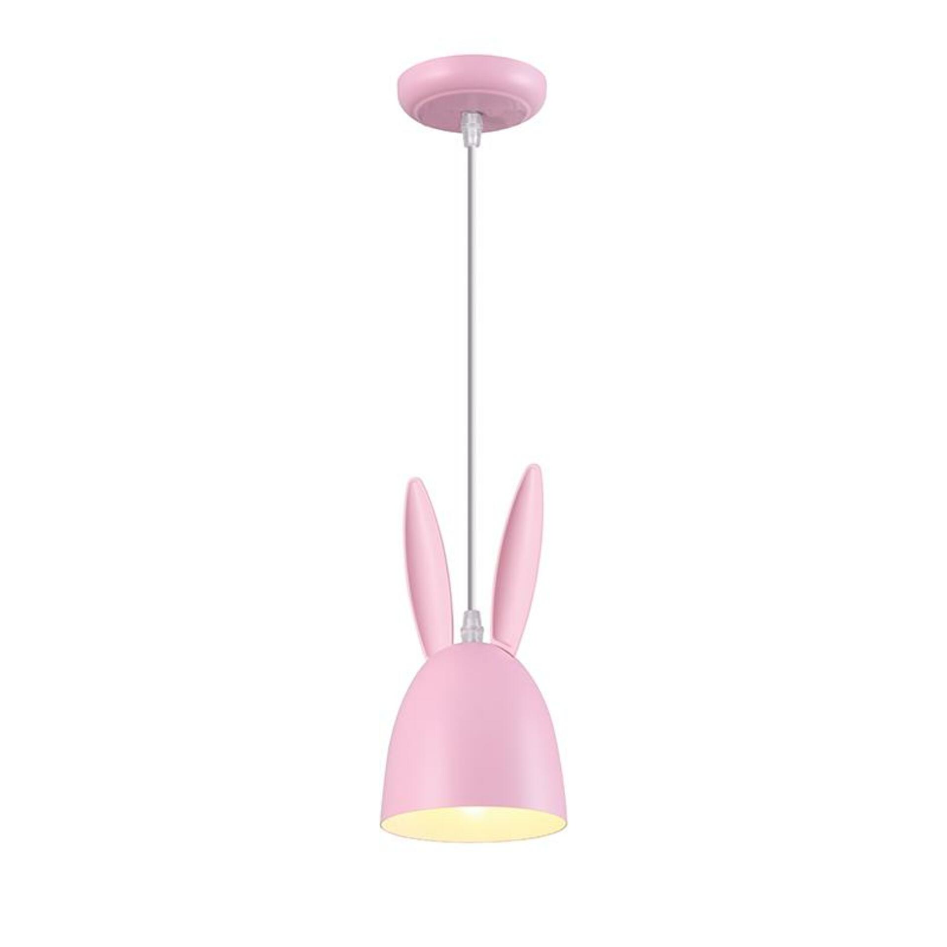 Levně ACA Lighting dětské závěsné svítidlo 1XE27 růžové D12XH100CM BUNNY ZM71P12P