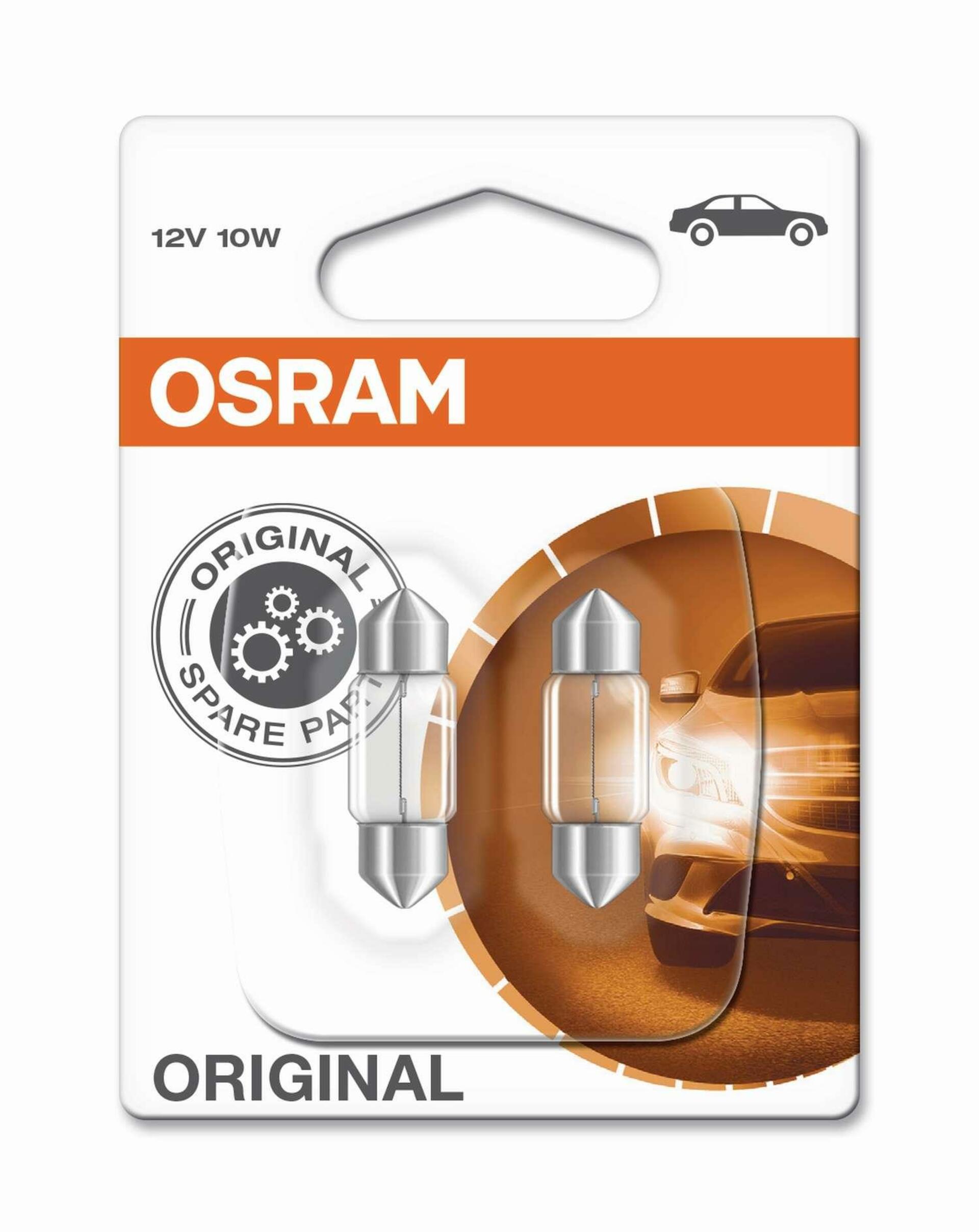 Levně OSRAM 10W 31mm sufitka blistr 2ks 12V Original 6438-02B