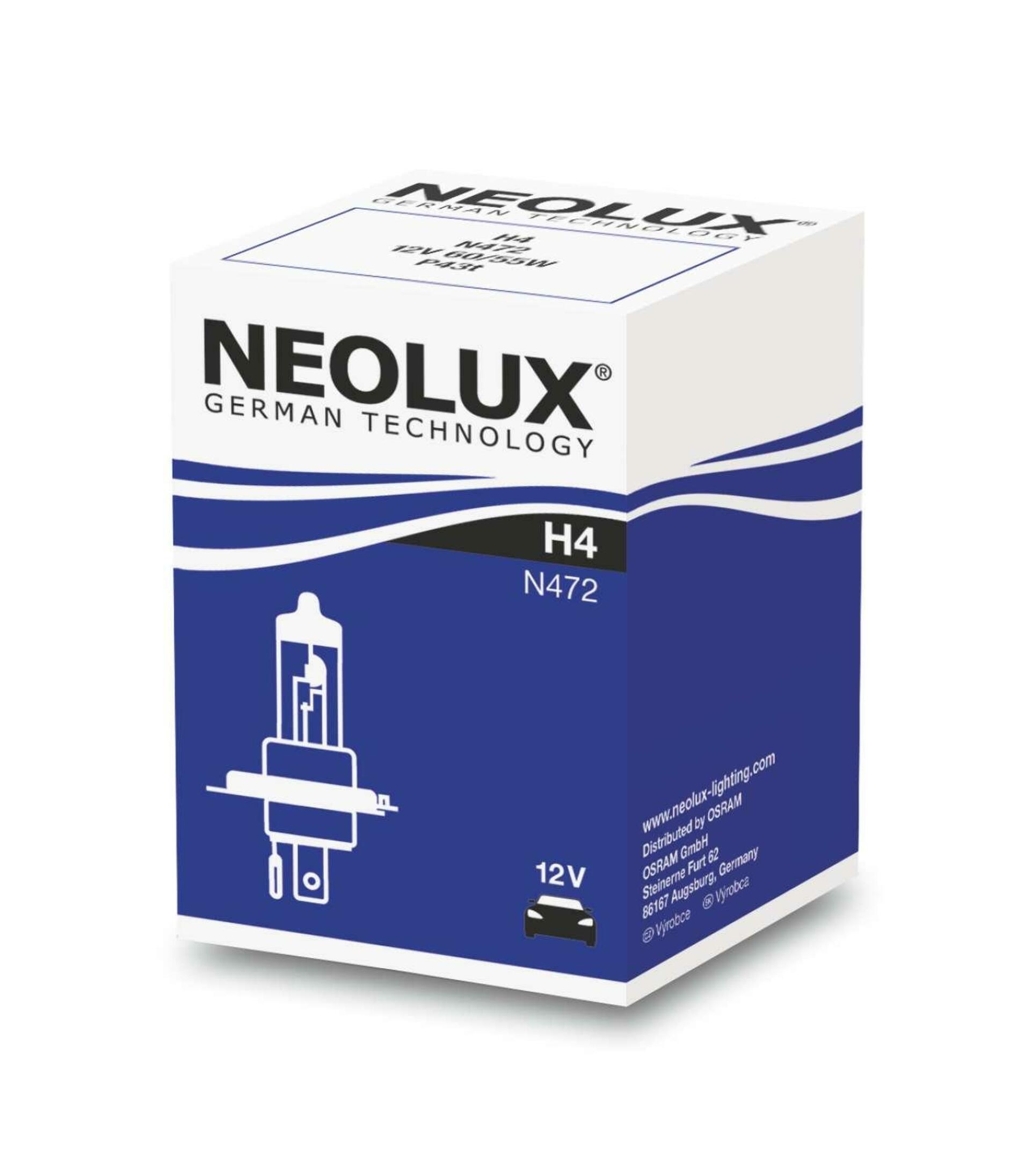 Levně NEOLUX H4 12V 60/55W P43t 1ks N472