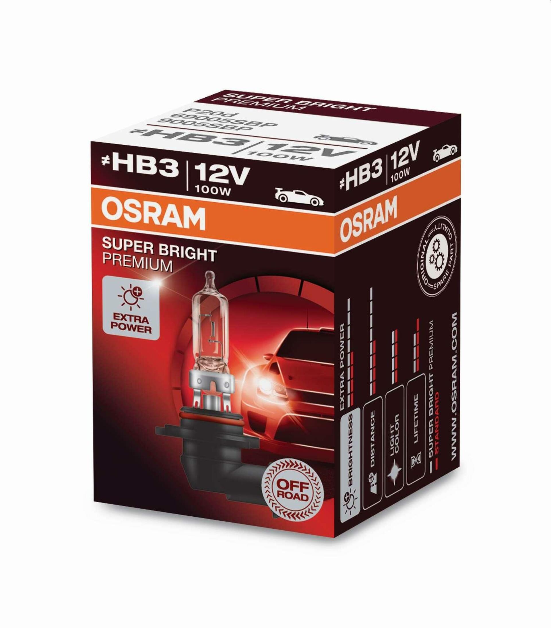 OSRAM HB3 12V 100W - SUPER BRIGHT PREMIUM OFF ROAD 69005SBP