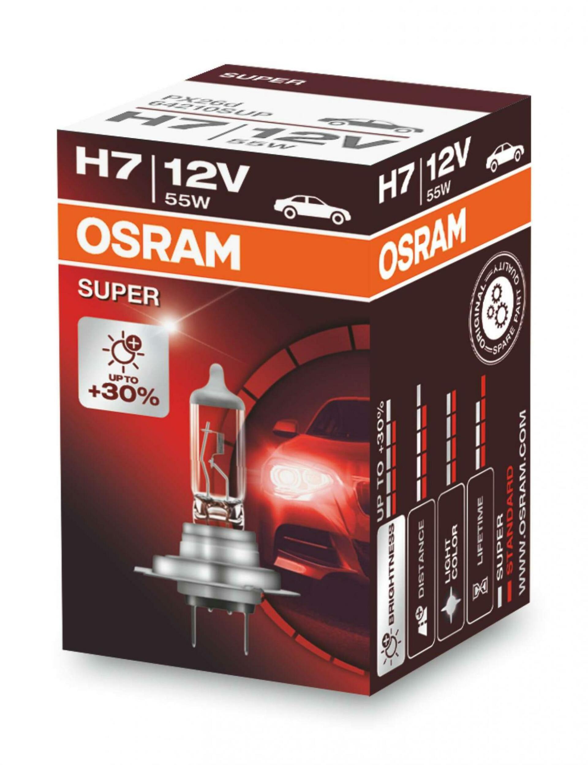 OSRAM H7 64210SUP Super +30% 55W 12V PX26d krabička