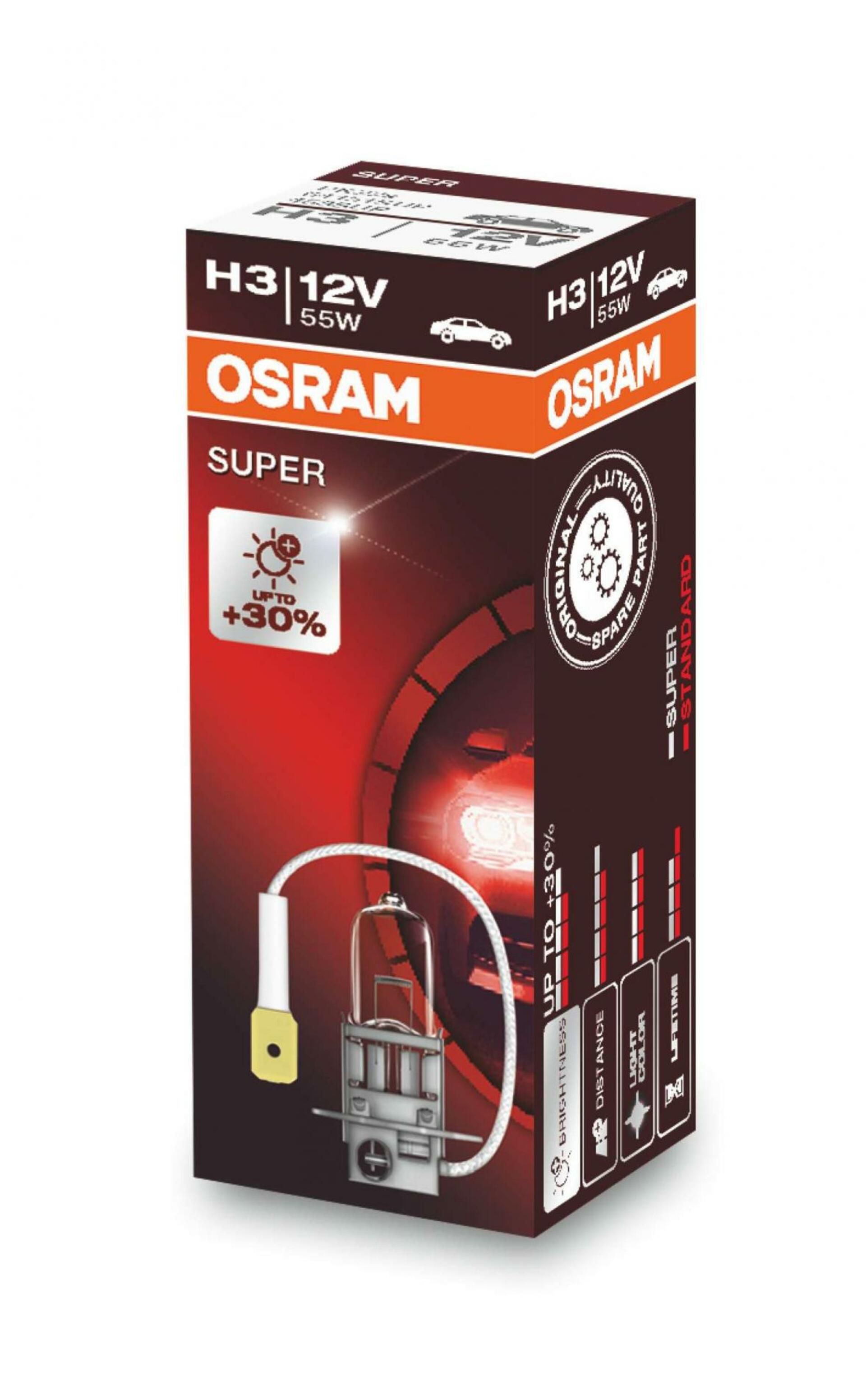 OSRAM H3 64151SUP SUPER +30% 55W 12V PK22s