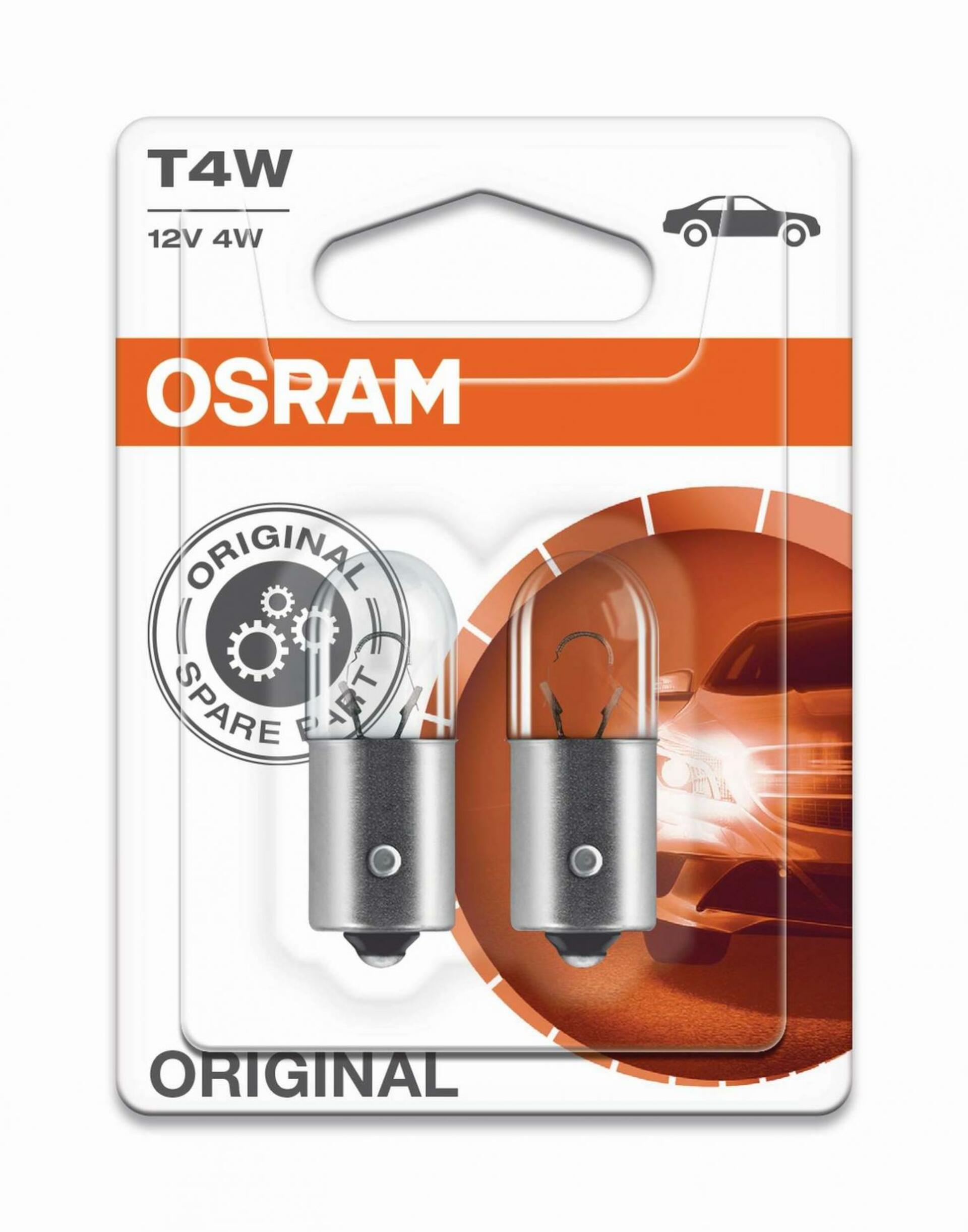 OSRAM T4W 3893-02B, 4W, 12V, BA9s blistr duo box