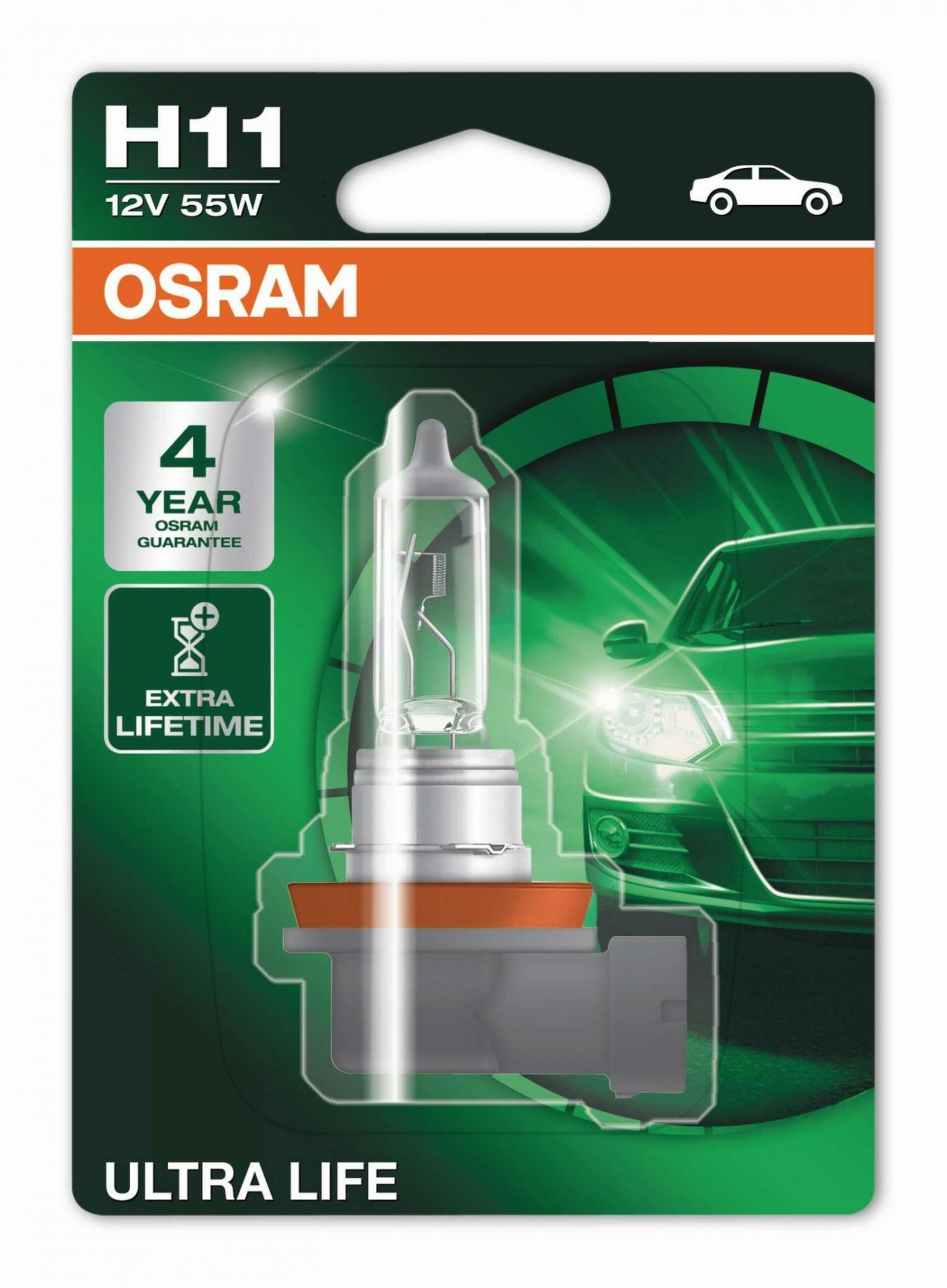 OSRAM H11 12V 55W PGJ19-2 ULTRA LIFE 4 roky záruka 1ks blistr 64211ULT-01B