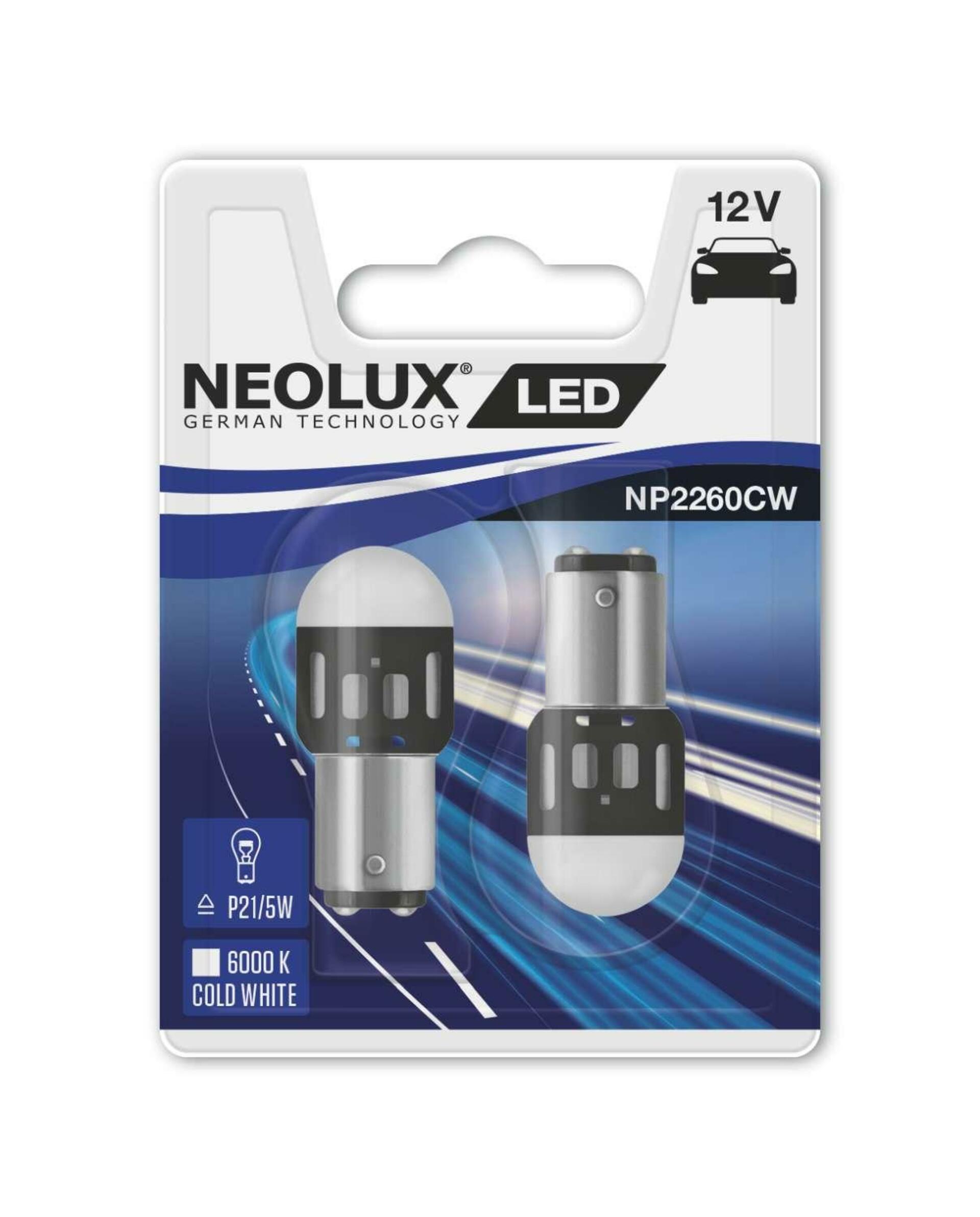 NEOLUX LED P21/5W 12V 1,2W BAY15d Retrofits NP2260CW-02B 2ks NP2260CW-02B
