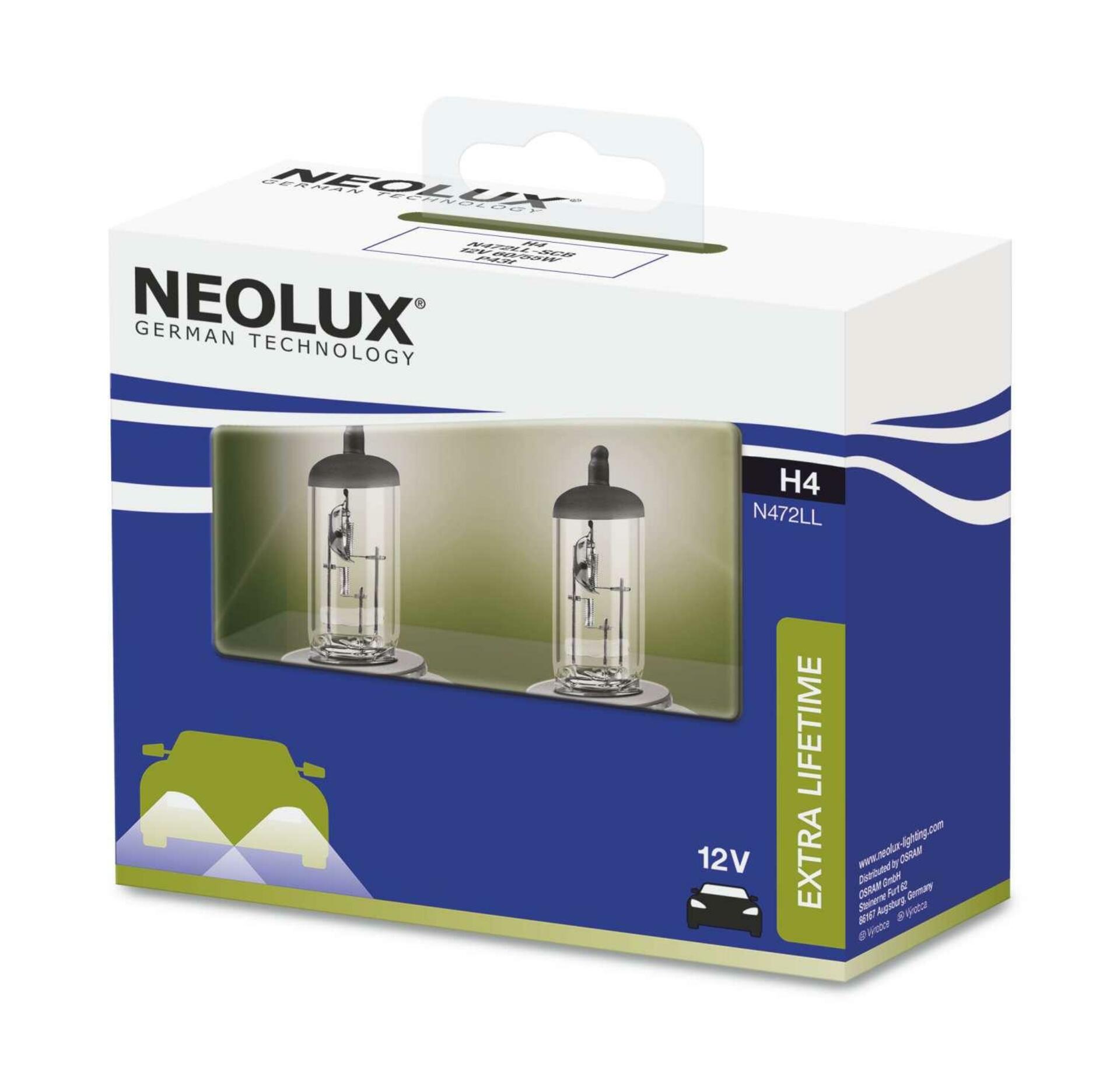 NEOLUX H4 12V 60/55W P43t N472LL-SCB 2ks N472LL-2SCB