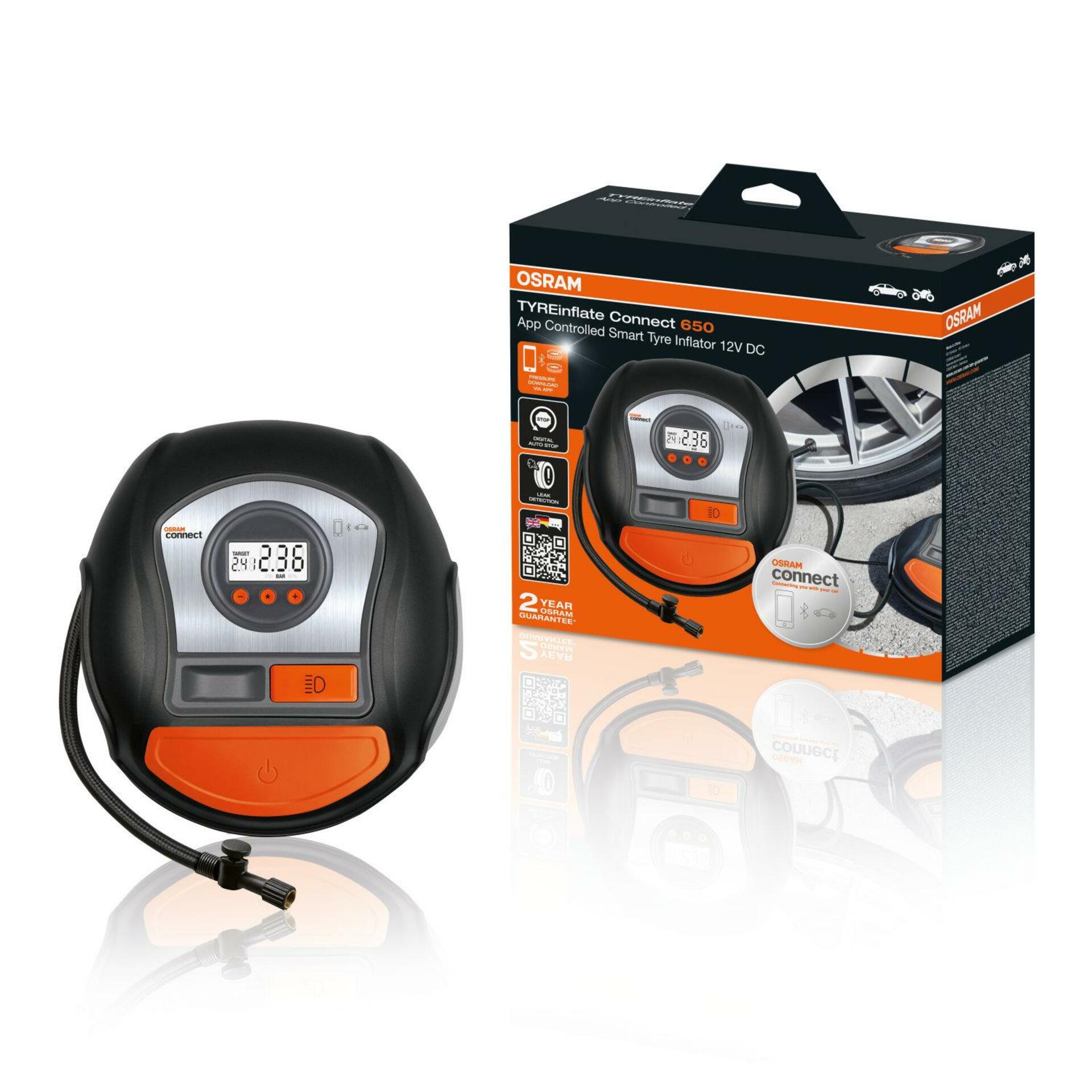 OSRAM TYREinflate Connect 650 pumpa na pneu s kabelem a aplikací 2 roky záruka 1ks OTIC650