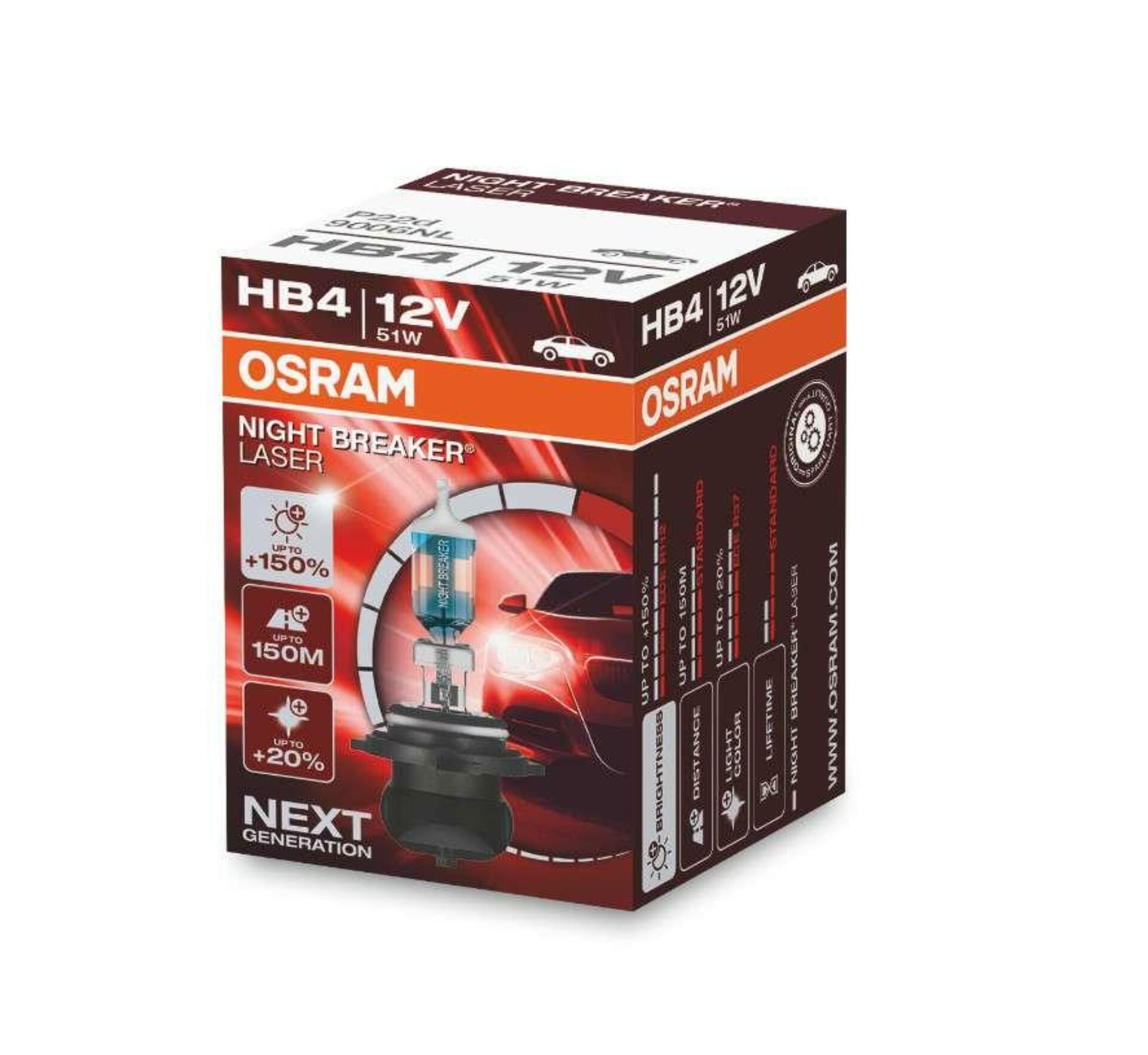 Osram Night Breaker Laser HB4 P22d 12V 51W 9006NL