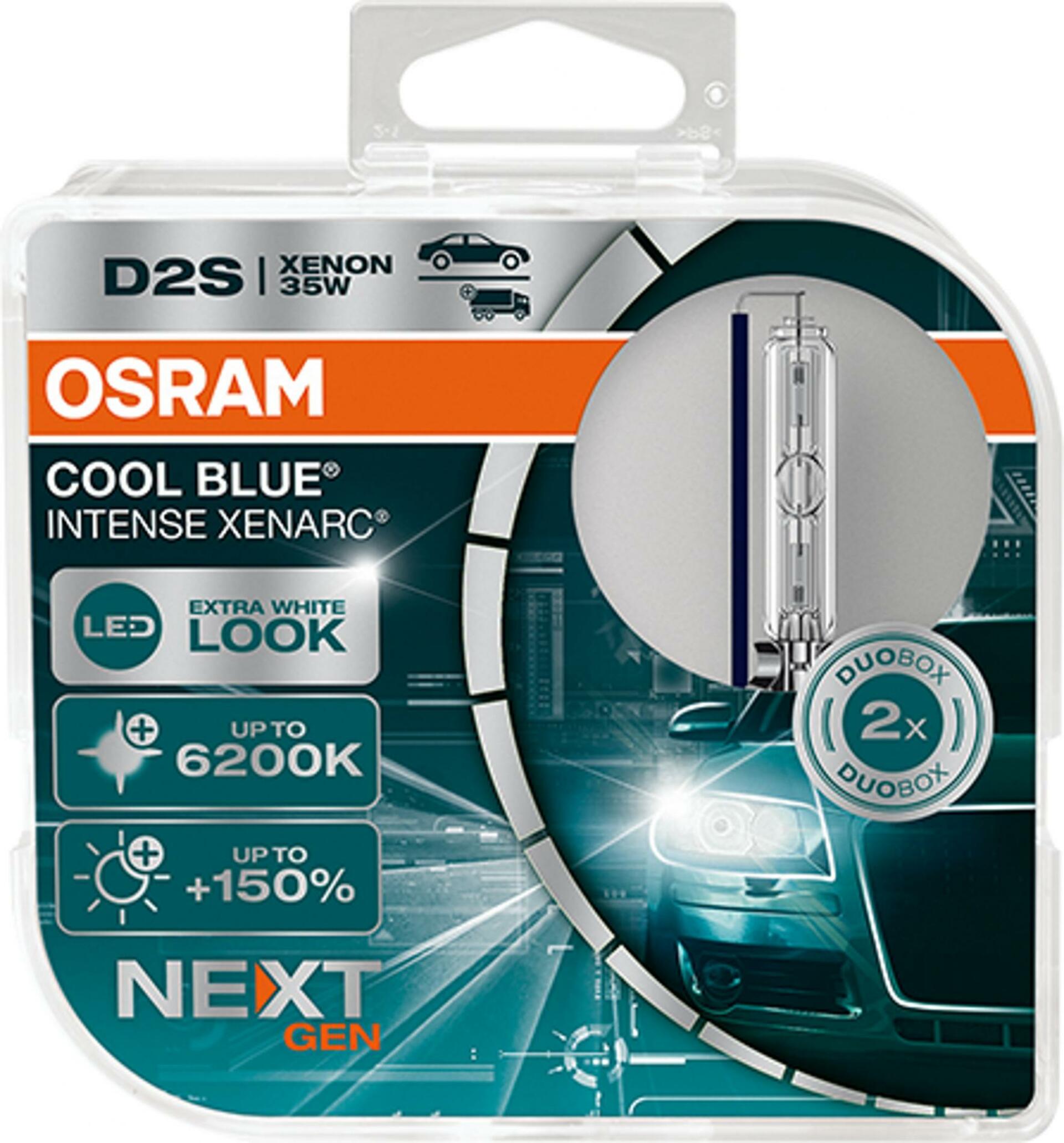 Levně OSRAM D2S 85V 35W P32d-2 XENARC COOL BLUE INTENSE NextGen. 6200K +150% 2ks 66240CBN-HCB