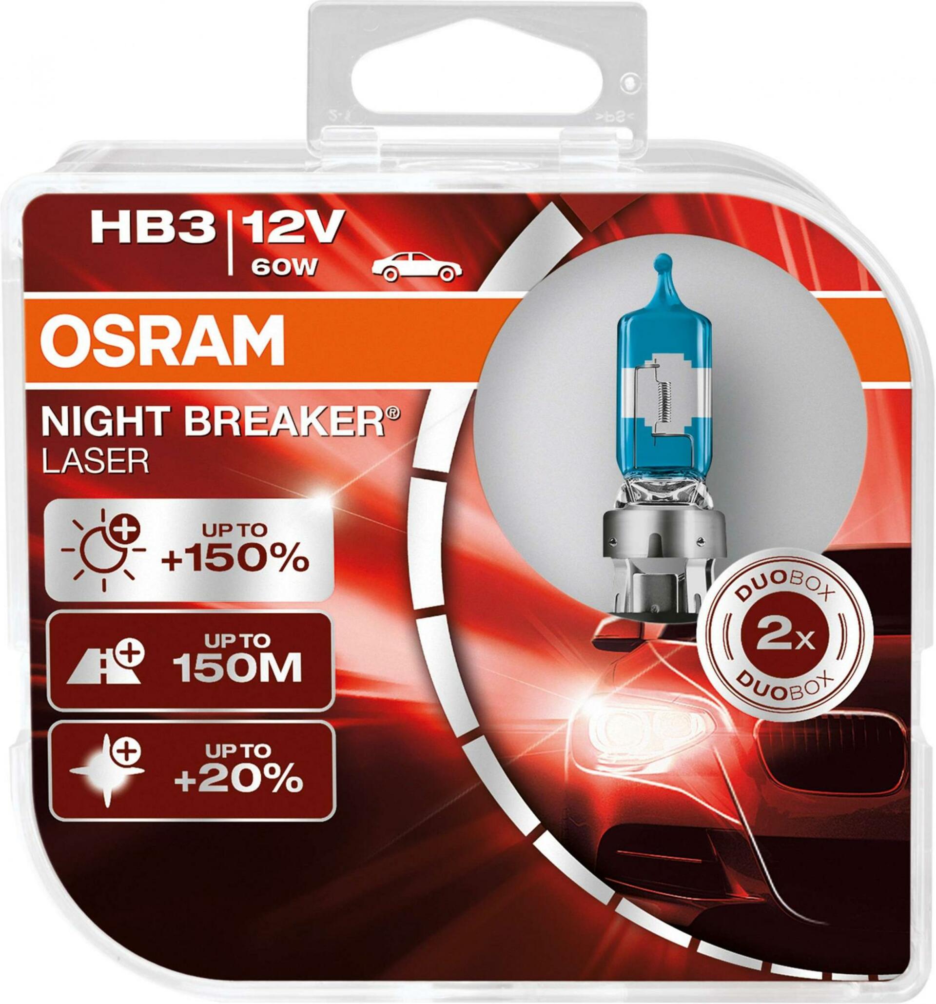 OSRAM HB3 Night breaker LASER +150% 9005NL-HCB 60W 12V duobox