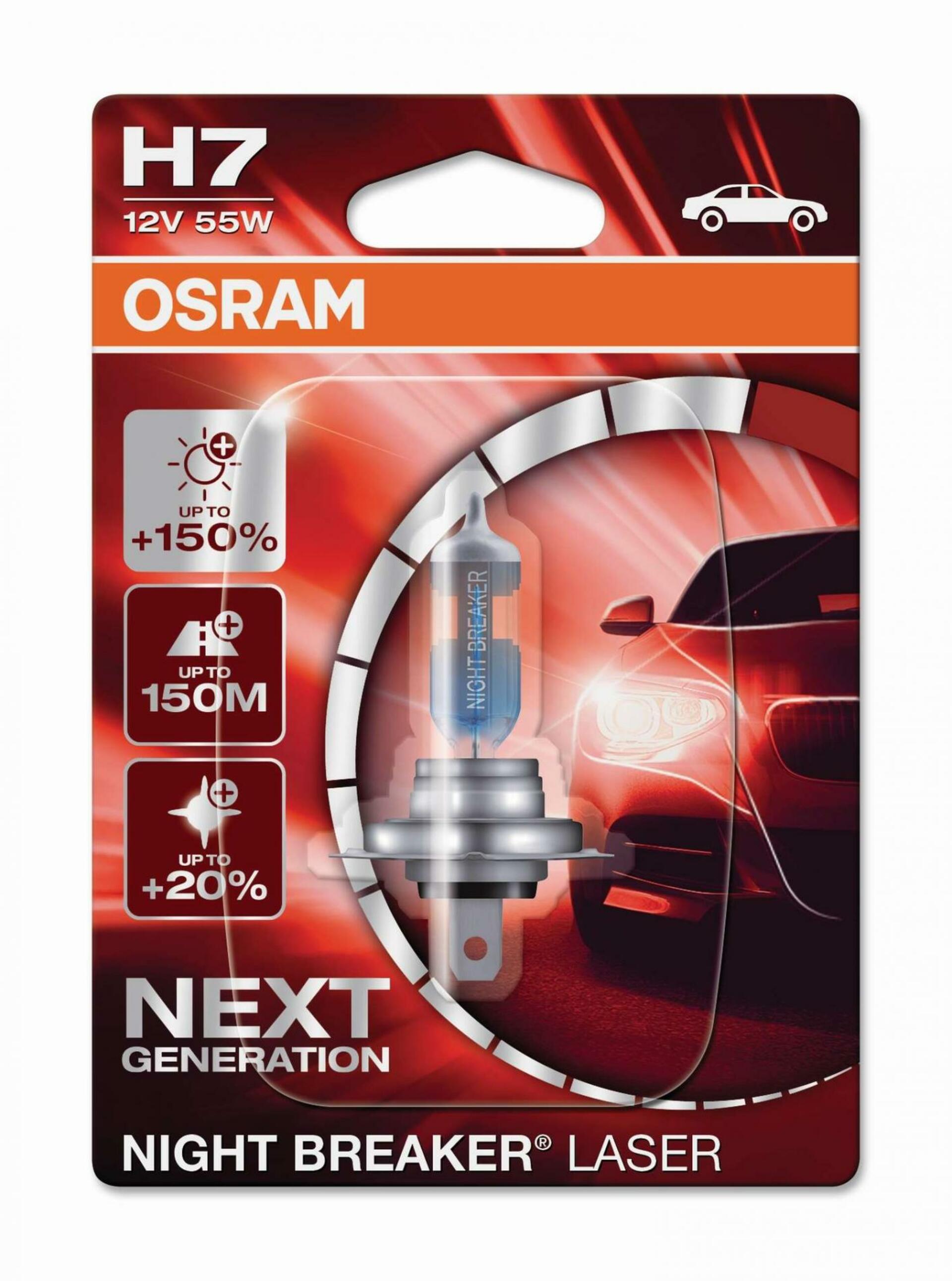 OSRAM H7 12V 55W PX26d NIGHT BREAKER LASER +150% více světla 1ks blistr 64210NL-01B