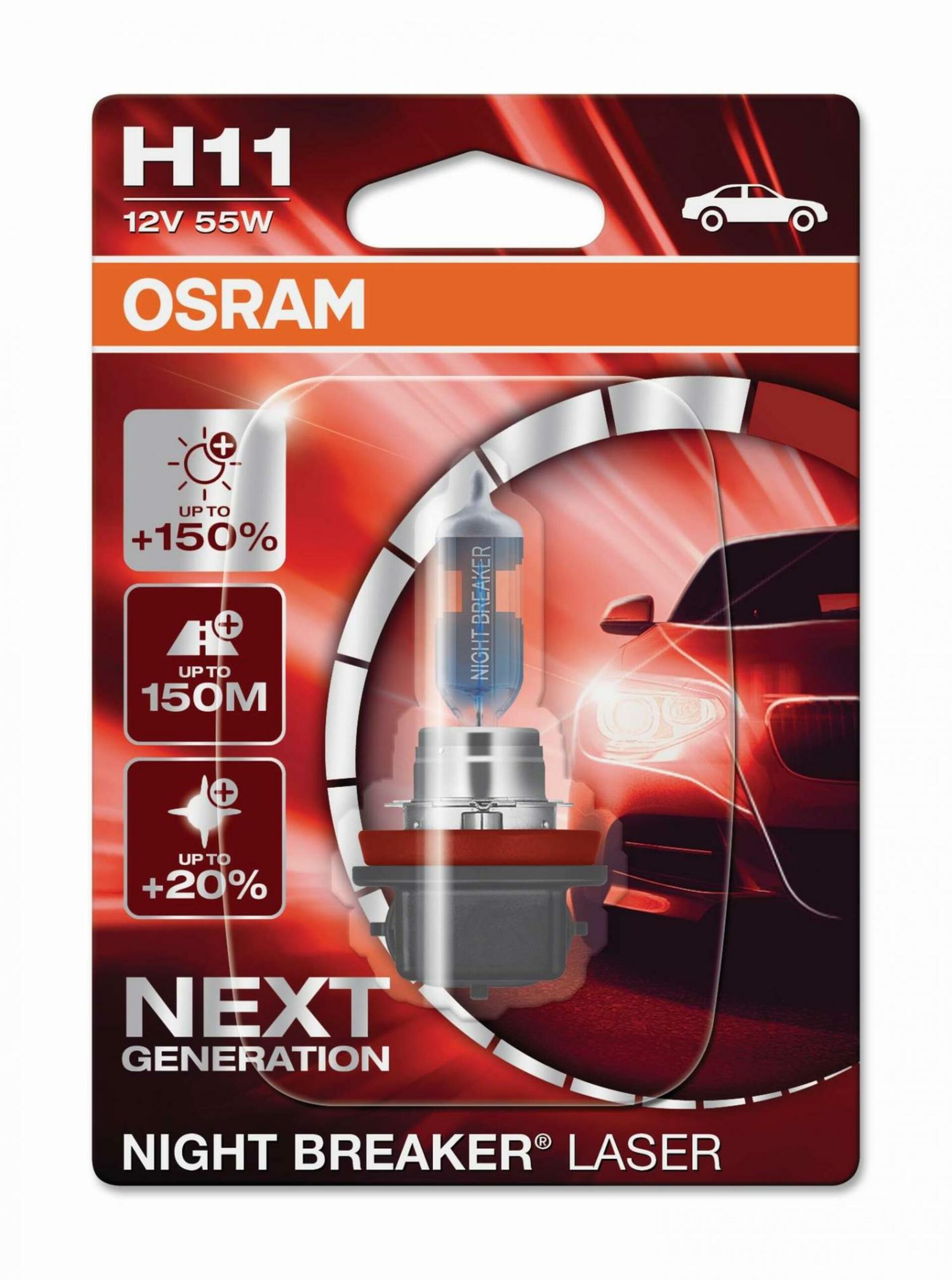 OSRAM H11 12V 55W PGJ19-2 NIGHT BREAKER LASER +150% více světla 1ks 64211NL-01B