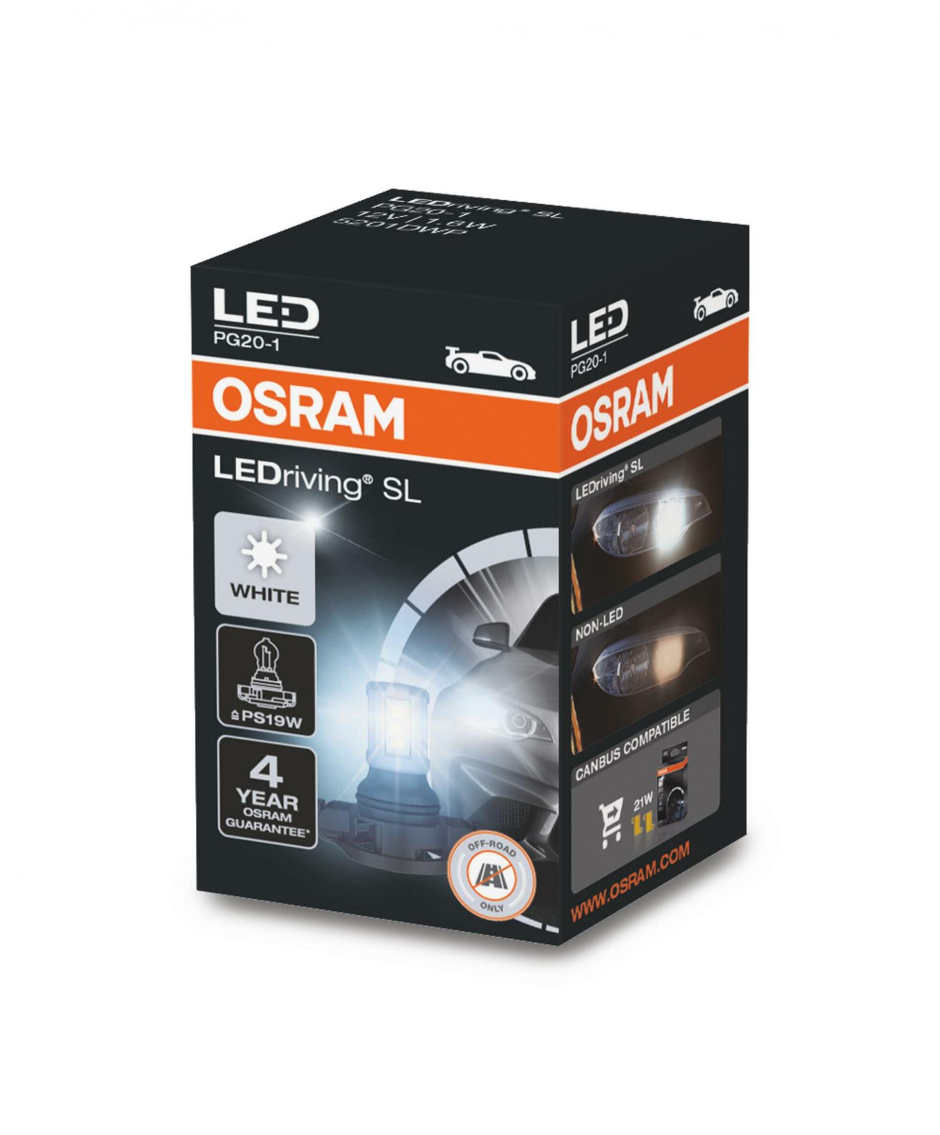 OSRAM LED PS19W 12V 1,8W PG20-1 Retrofit LED Cool White 6000K 2ks 5201DWP