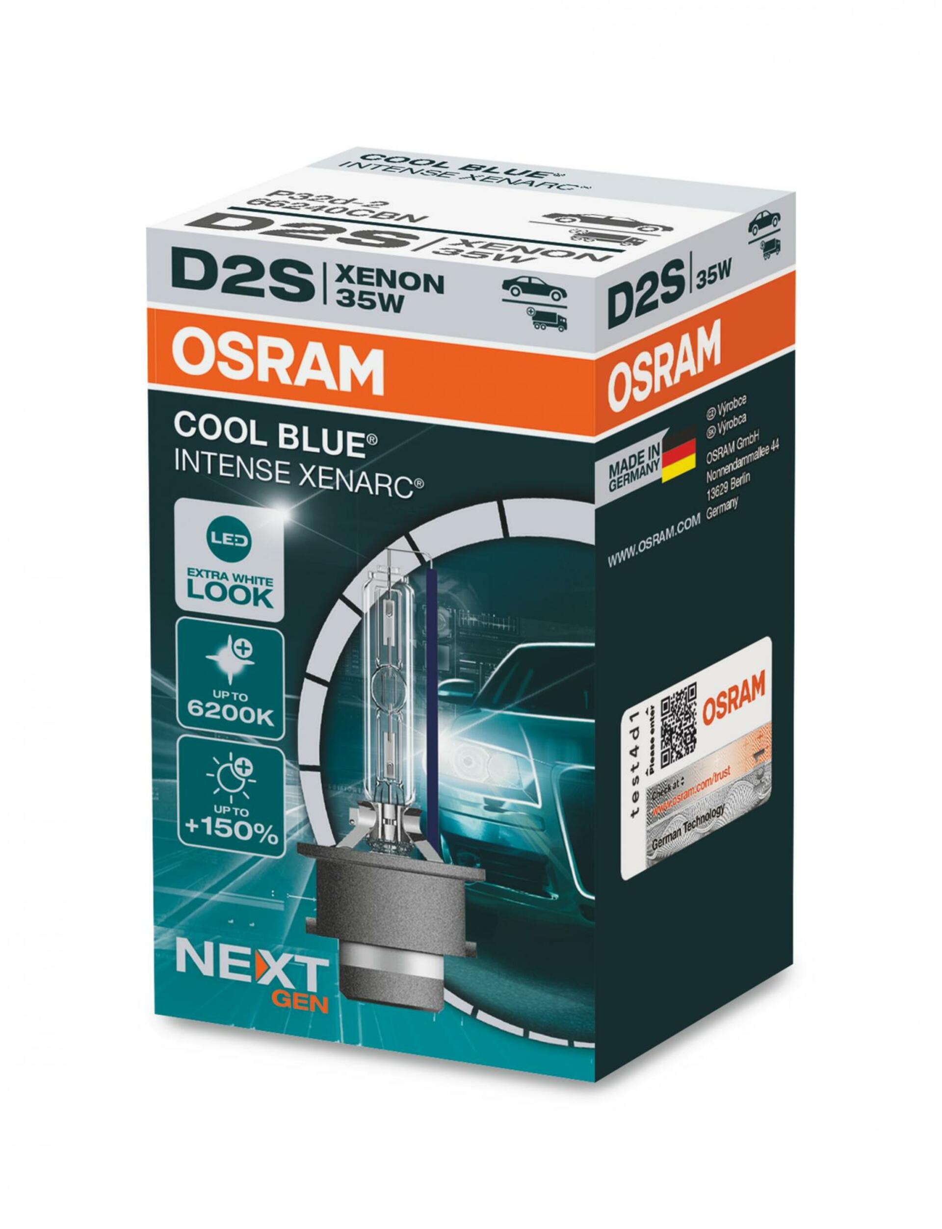 Levně OSRAM XENARC COOL BLUE INTENSE Next Gen D2S 66240CBN, 35W, P32d-2