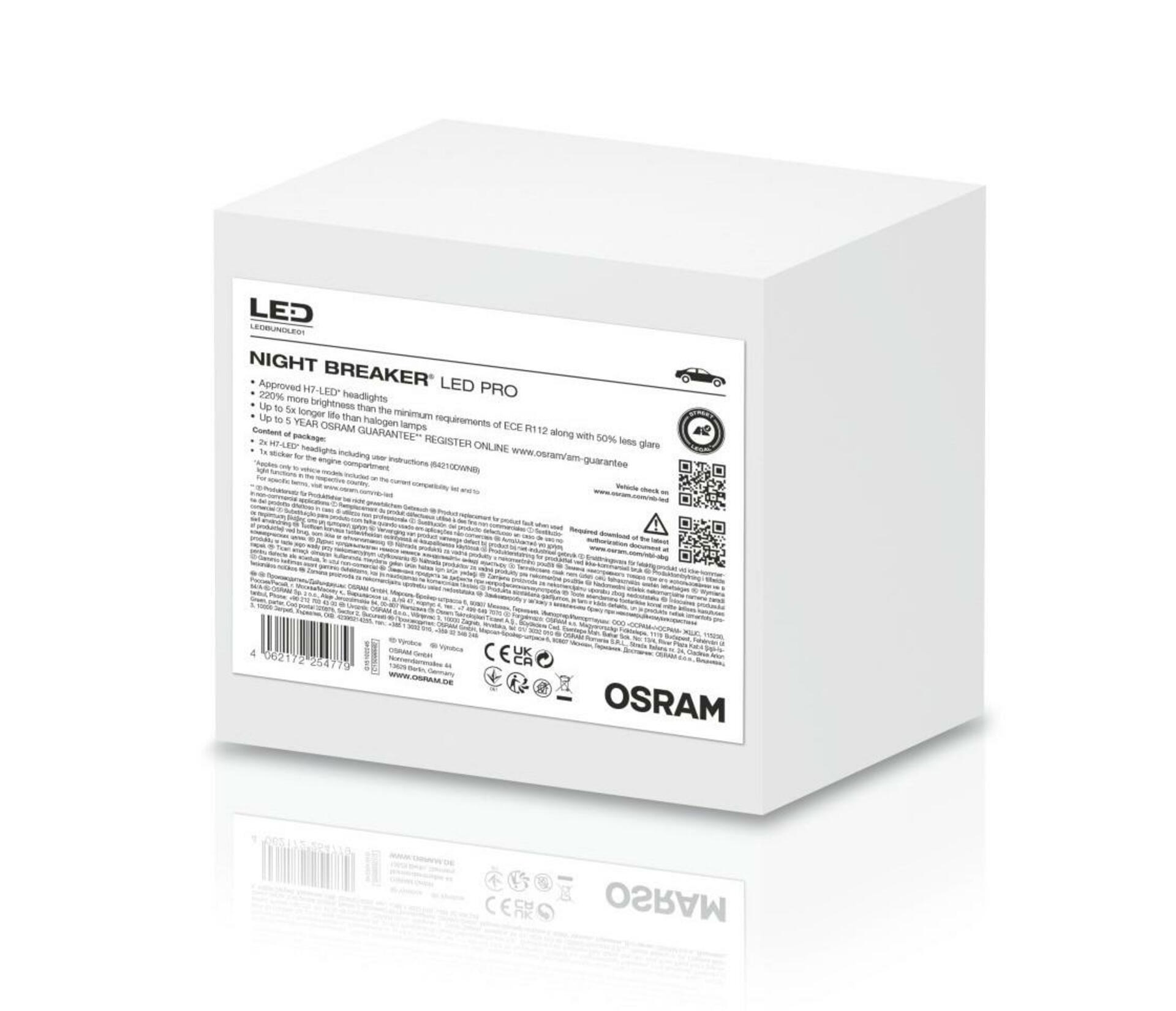 OSRAM H7 NIGHT BREAKER LED +220% Profi-Set 2ks homologace 64210DWNB-FB