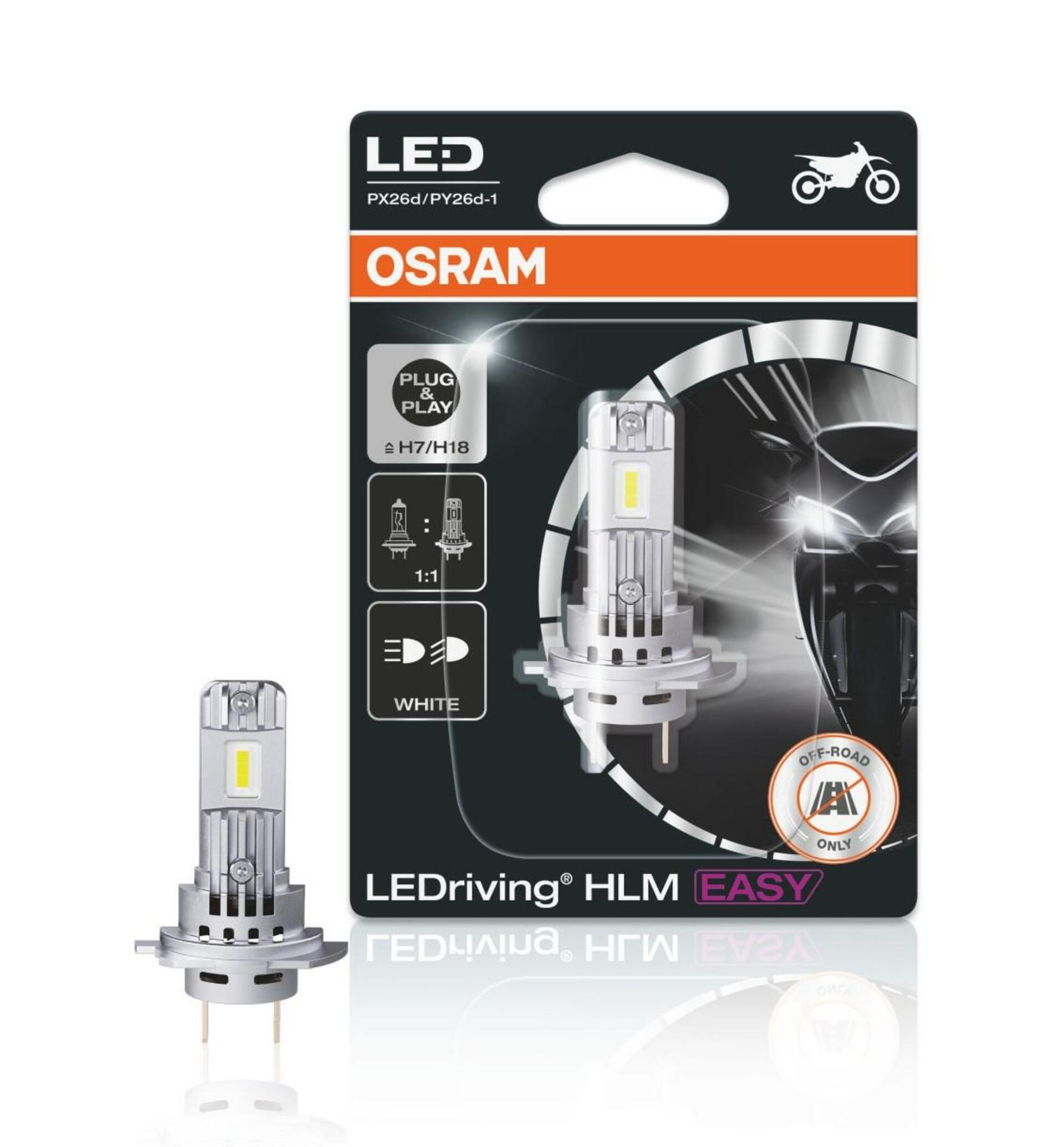 OSRAM LEDriving HLM EASY H7 12V 16W PX26d/PY26d-1 6500K White 64210DWESY-01B