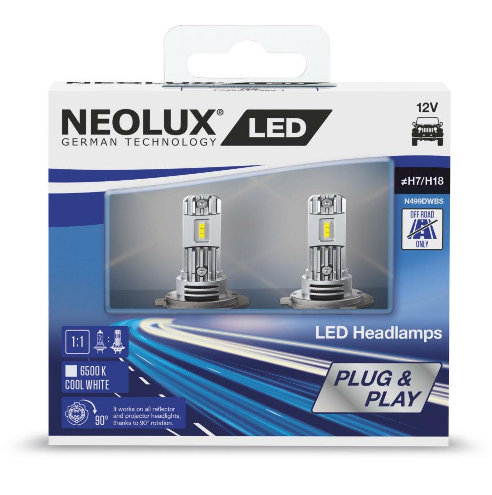 Levně NEOLUX H7 12V 11W PX26d LED 6500K Cool White 2ks NO ECE N499DWBS-2SCB