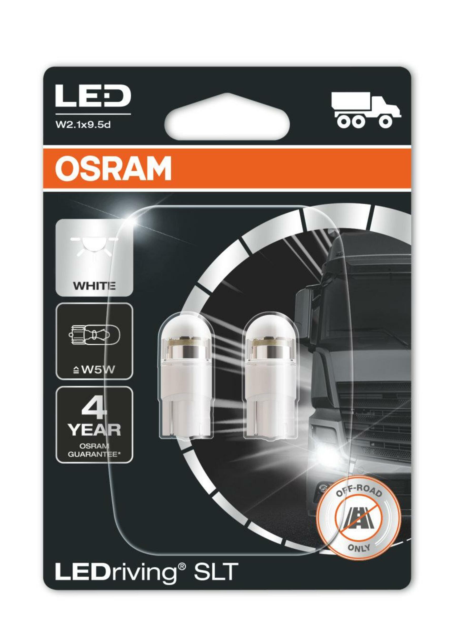 OSRAM LED W5W 24V 0.7W W2.1x9.5d LEDriving SLT White 6000K blistr NO ECE 2ks 2845DWP-02B