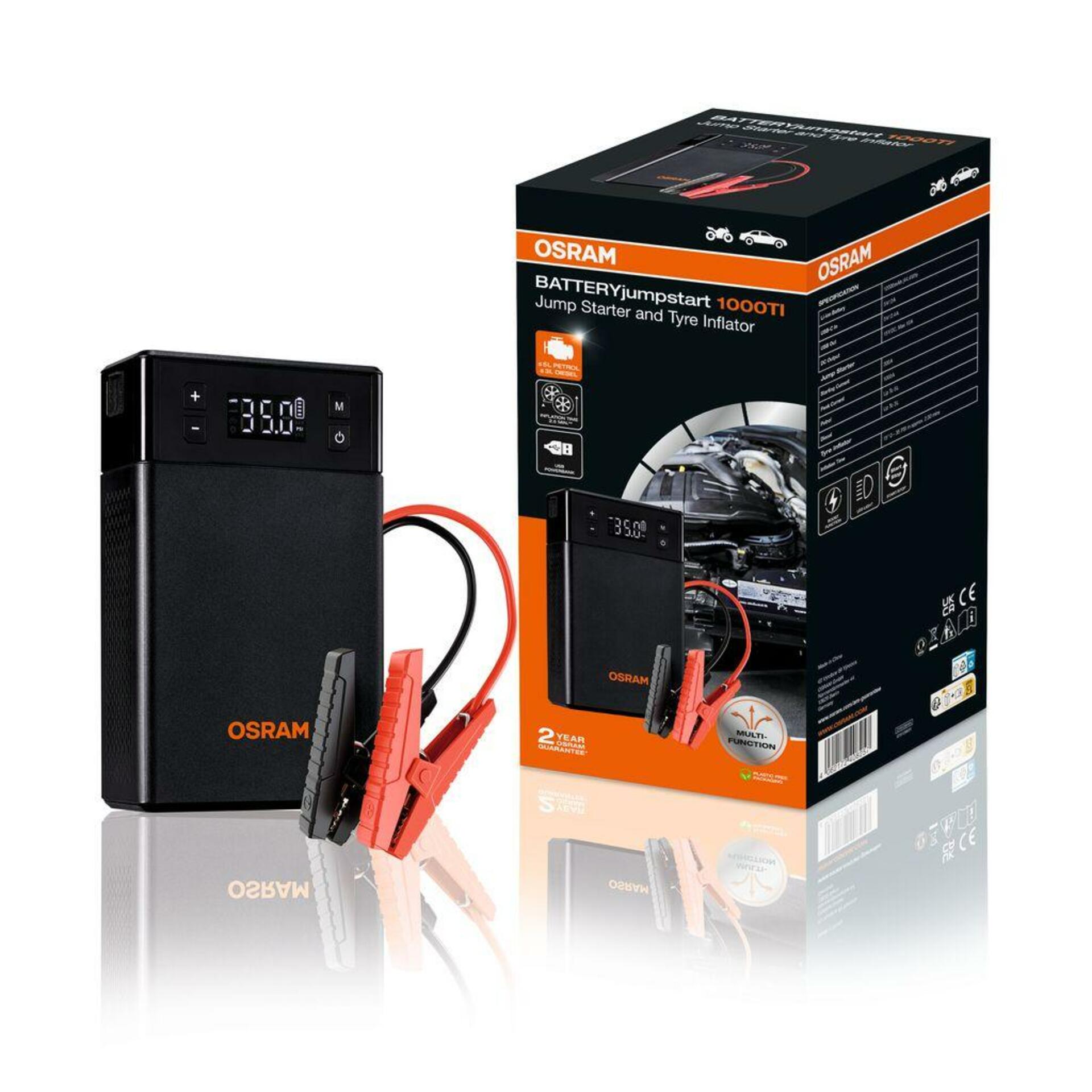 Levně OSRAM BATTERYjumpstart 1000TI startování, powerbanka, kompresor, svítilna OJS020TI