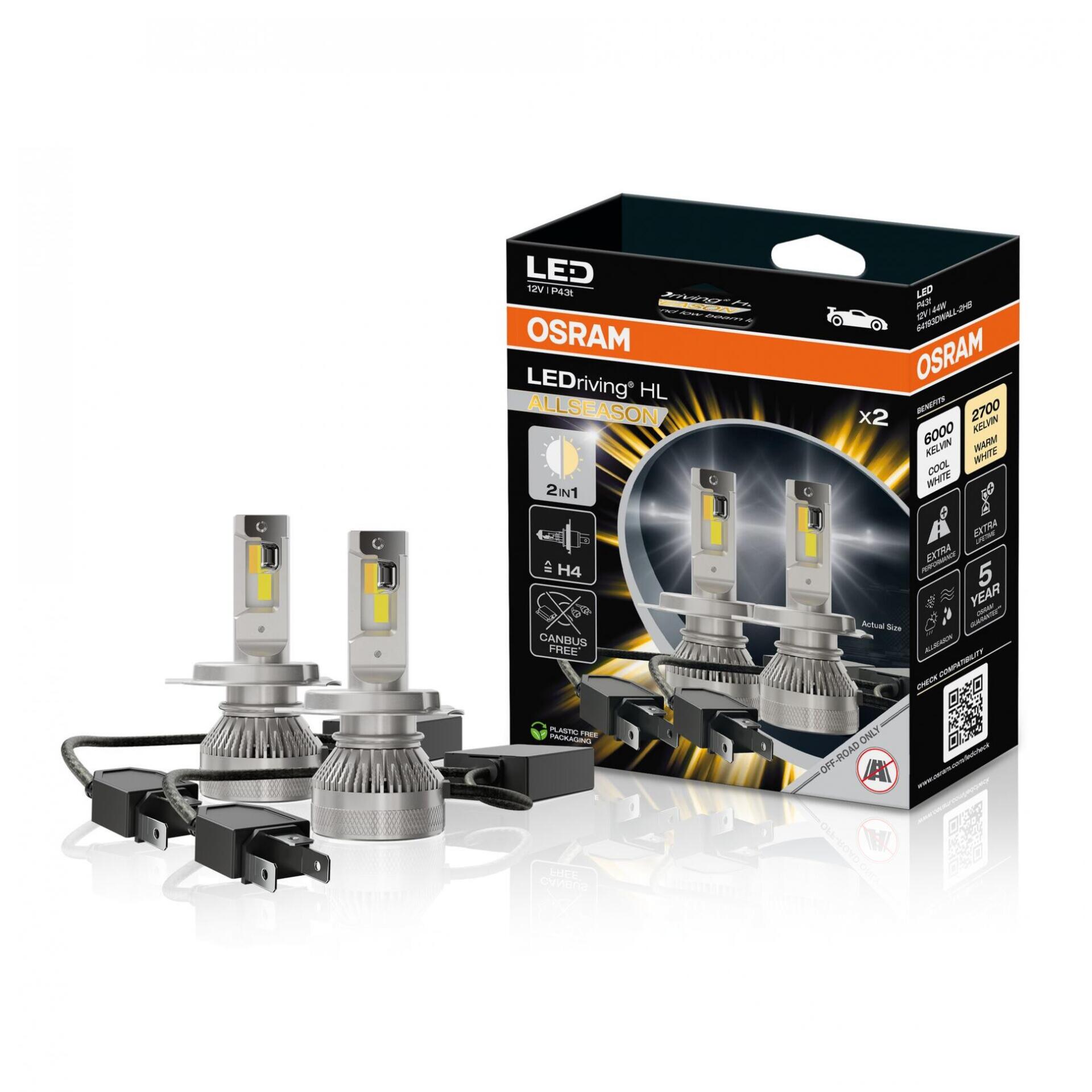 Levně OSRAM LEDriving HL H4 44W ALLSEASON 6000/2700K 2ks 64193DWALL-2HB