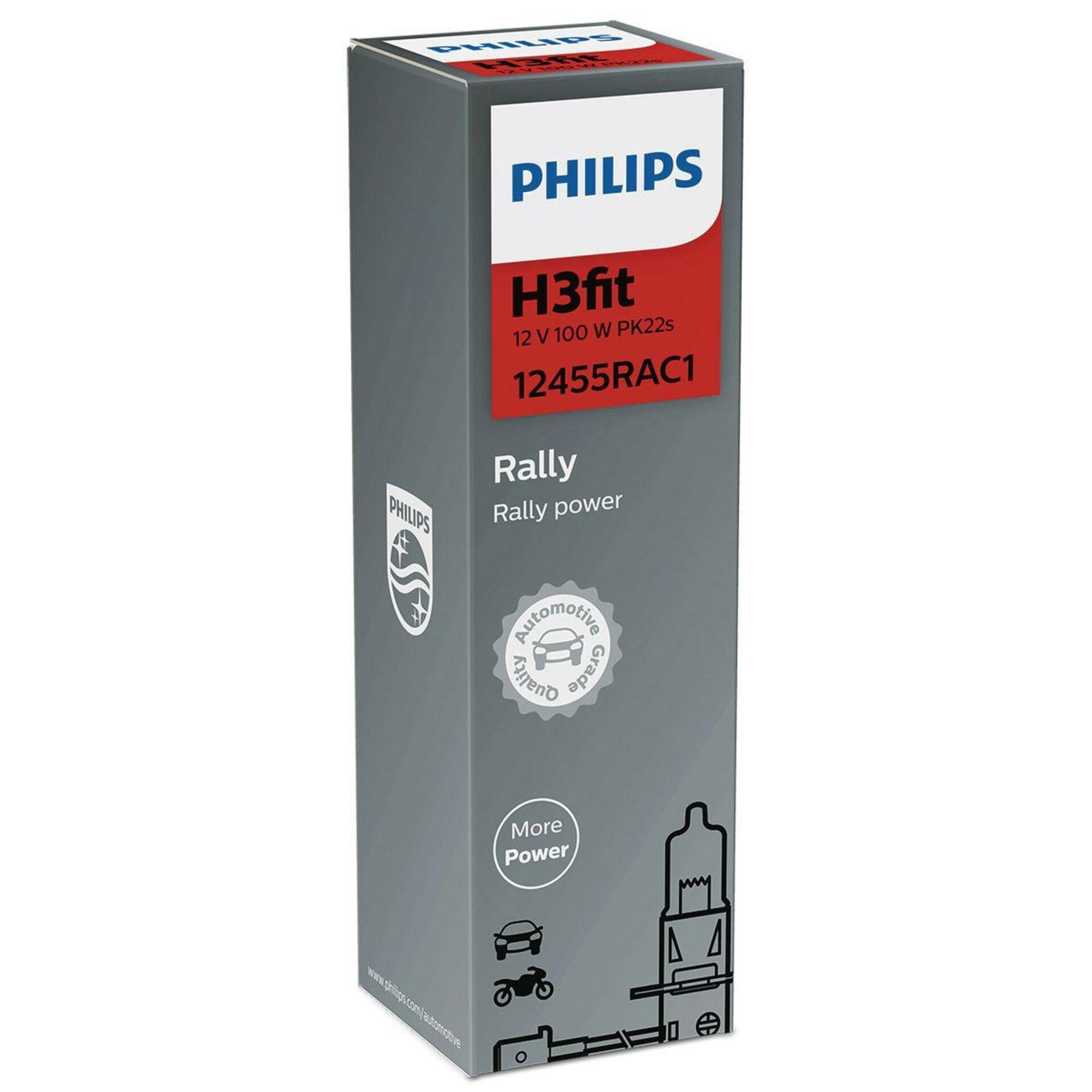 Philips H3 Rally 12V 100W PK22s 1ks 12455RAC1