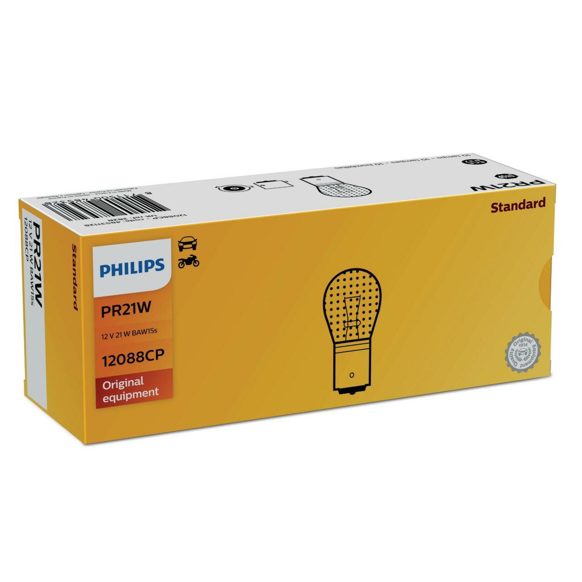 Philips PR21W 12V 21W BAW15s ČERVENÁ 12088CP