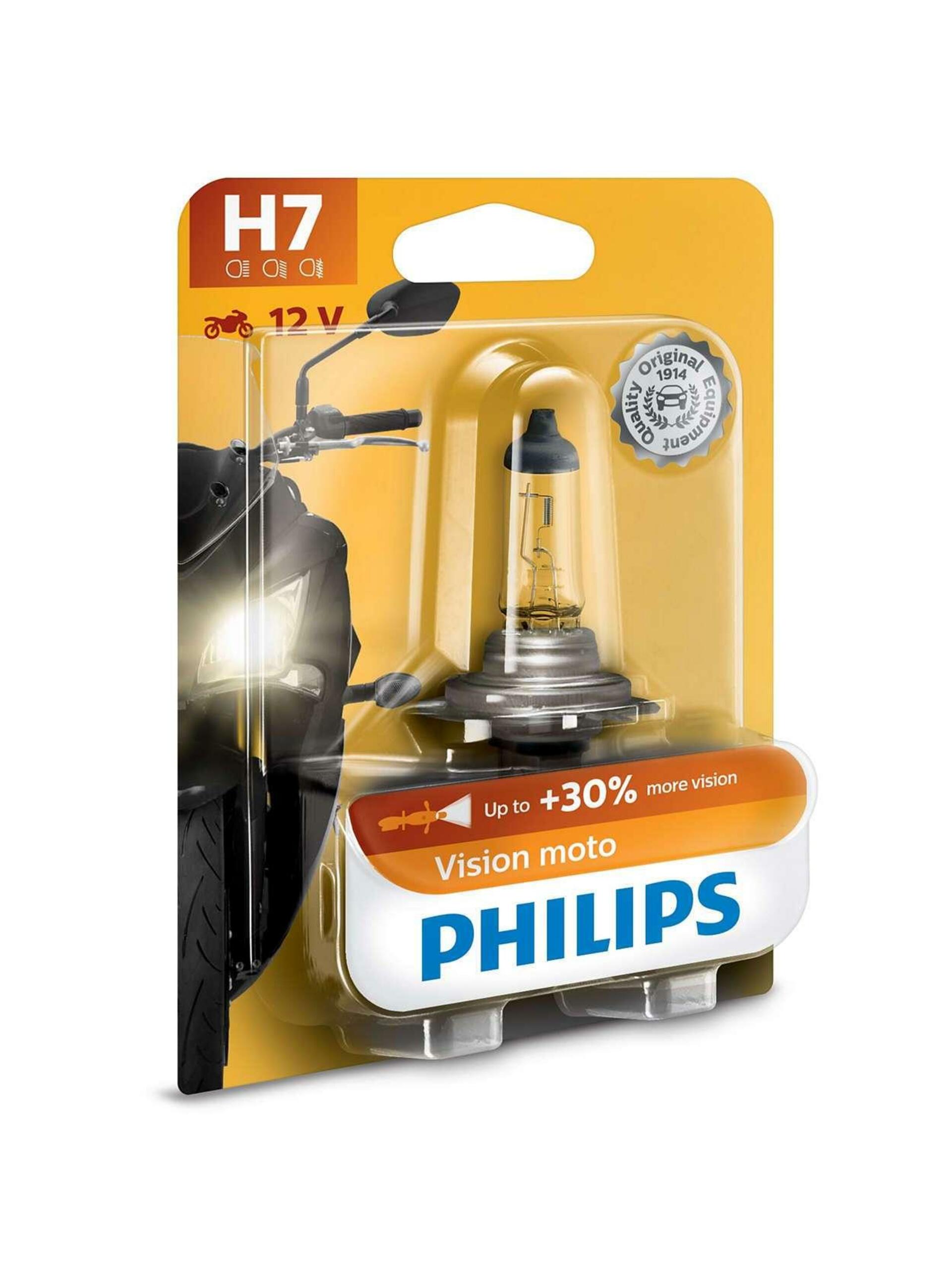 Levně Philips H7 Vision Moto 55W 12972PRBW +30% motožárovka