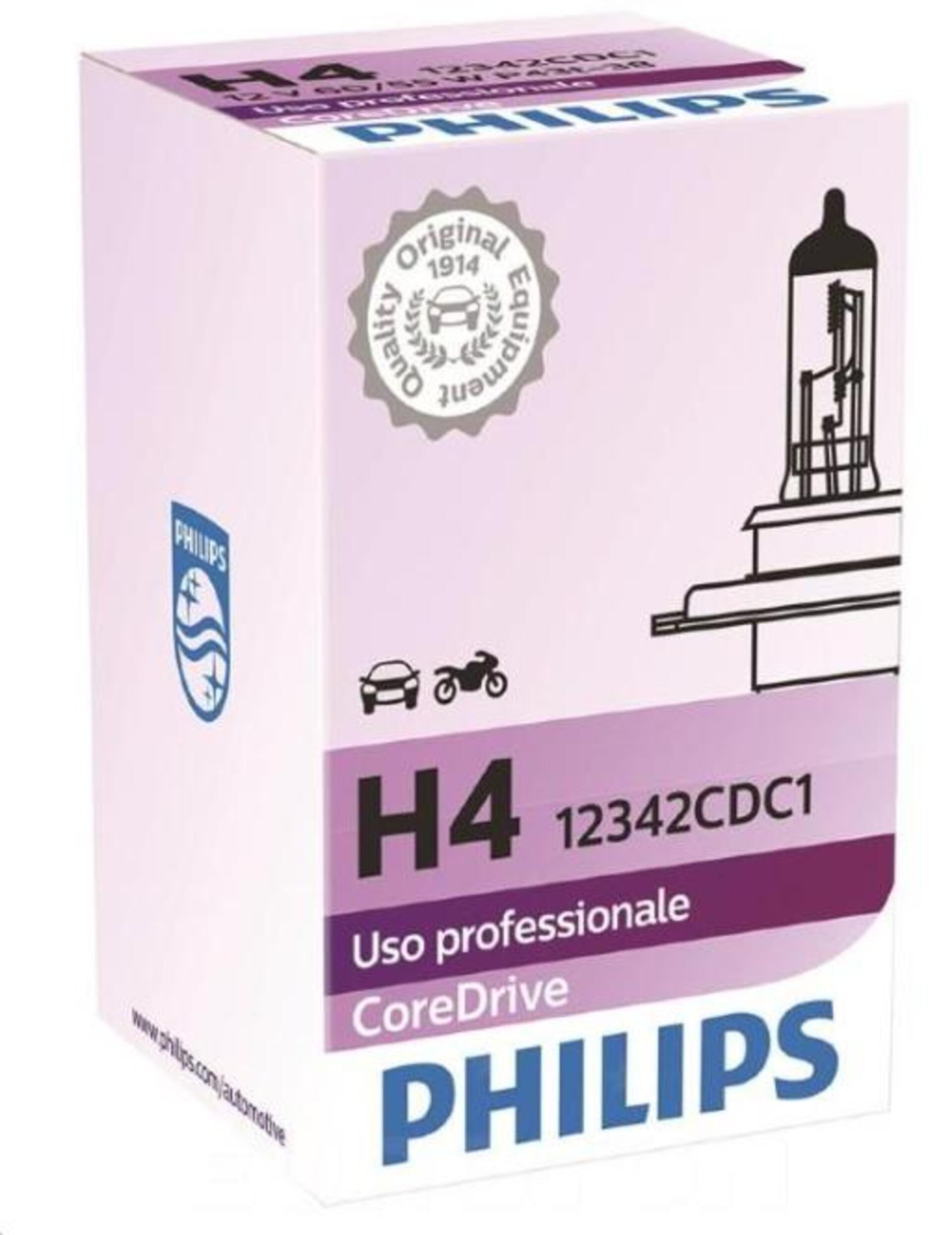 Levně Philips H4 12V 60/55W P43t-38 CoreDrive +30% 1ks 12342CDC1