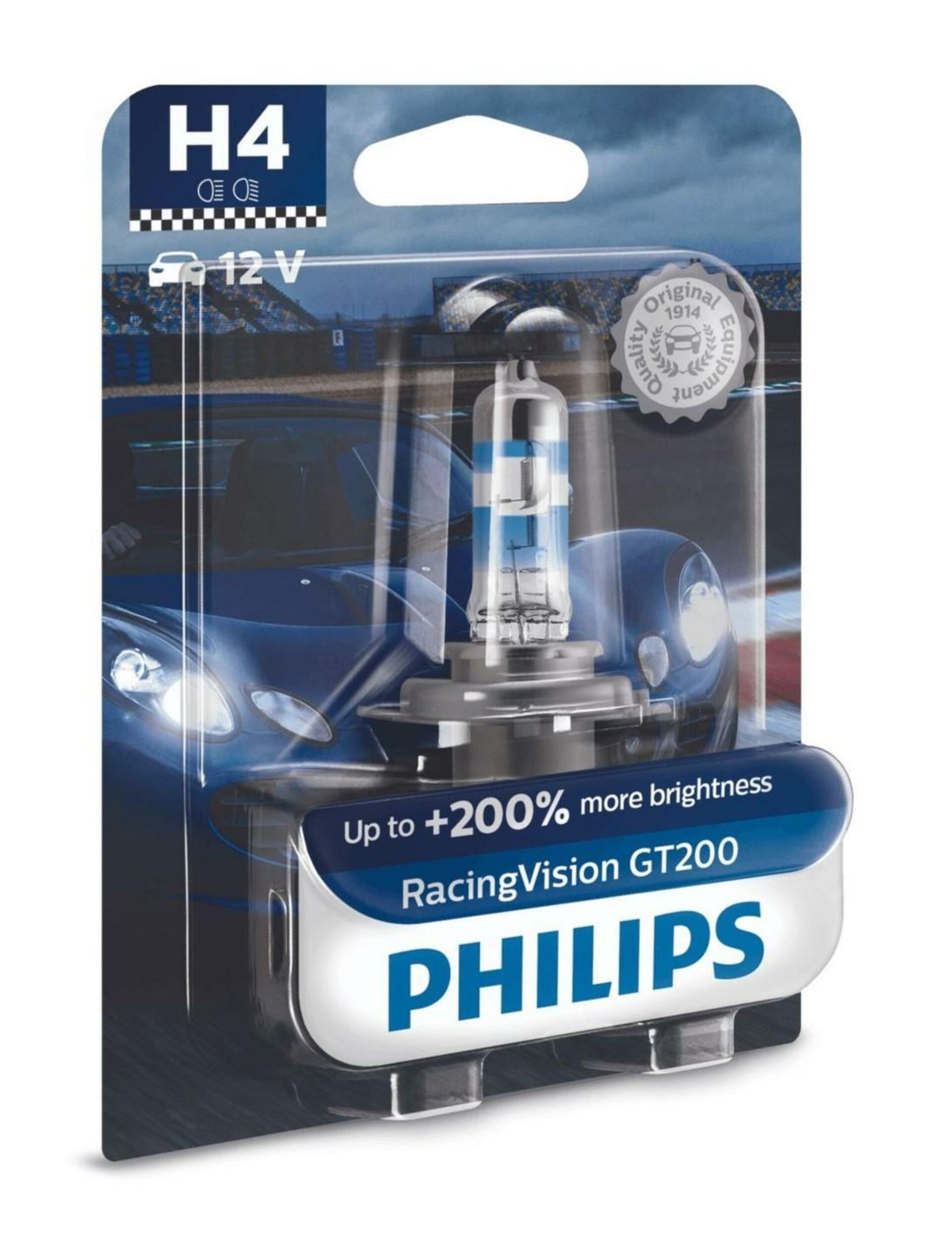 Levně Philips H4 12V 60/55W P43t-38 RacingVision GT200 1ks blistr 12342RGTB1