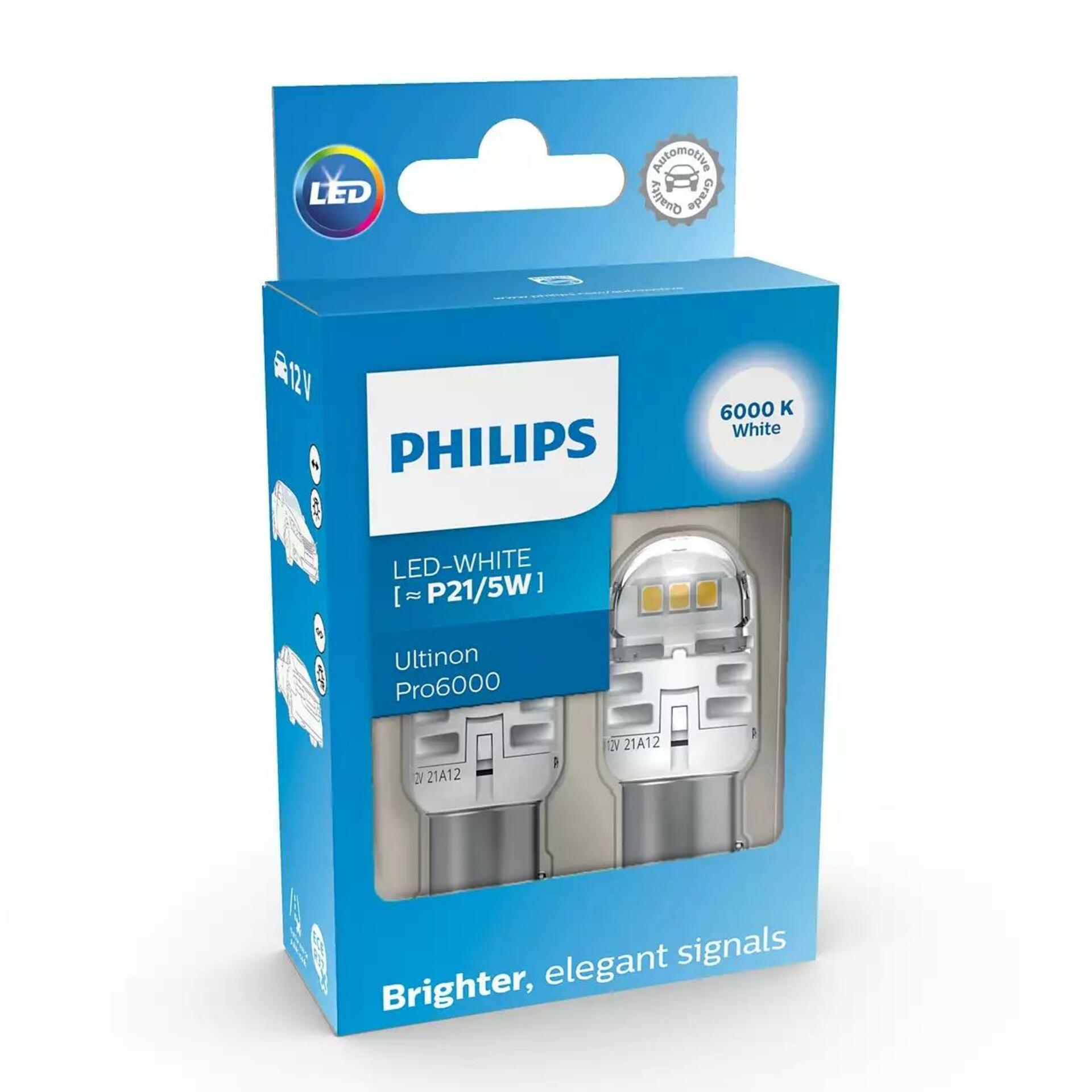 Philips LED P21/5W 12V 2.5/0.5W Ultinon Pro6000 SI 6000K 2ks 11499CU60X2