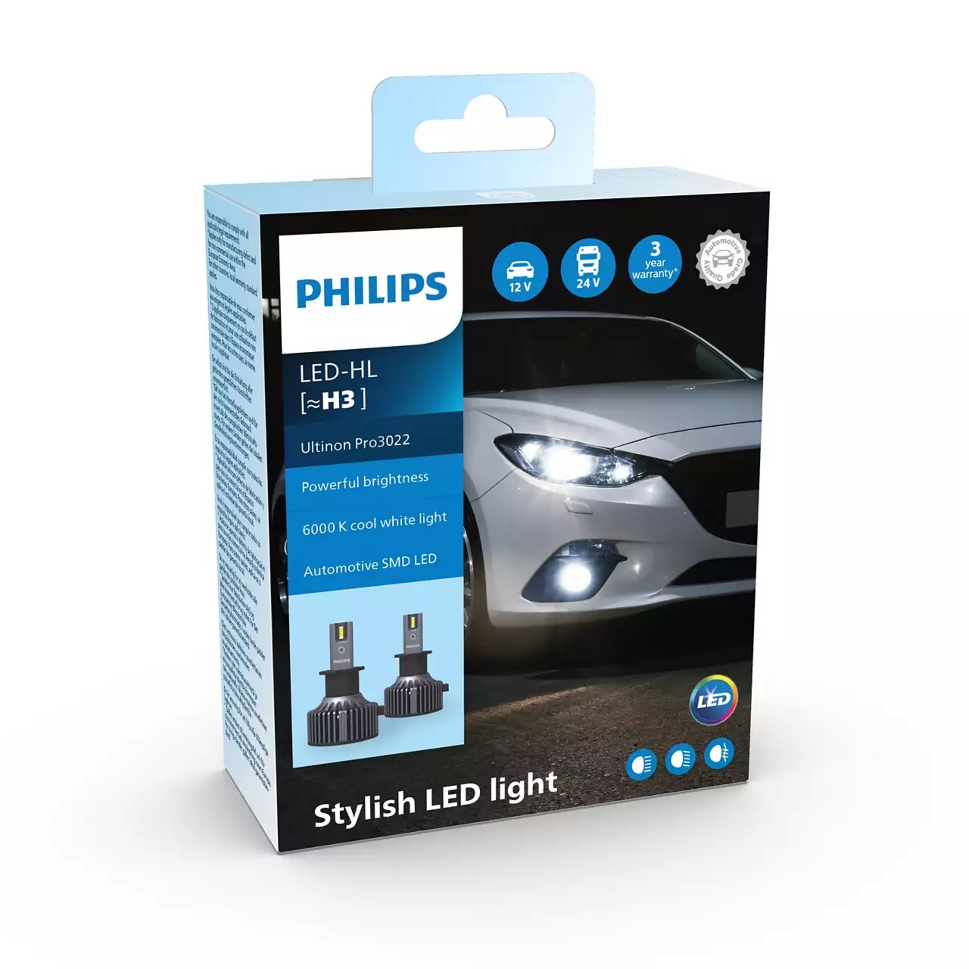 Philips H3 HL Ultinon Pro3022 LED 12V/24V 6000K NO ECE 2ks PH 11336U3022X2