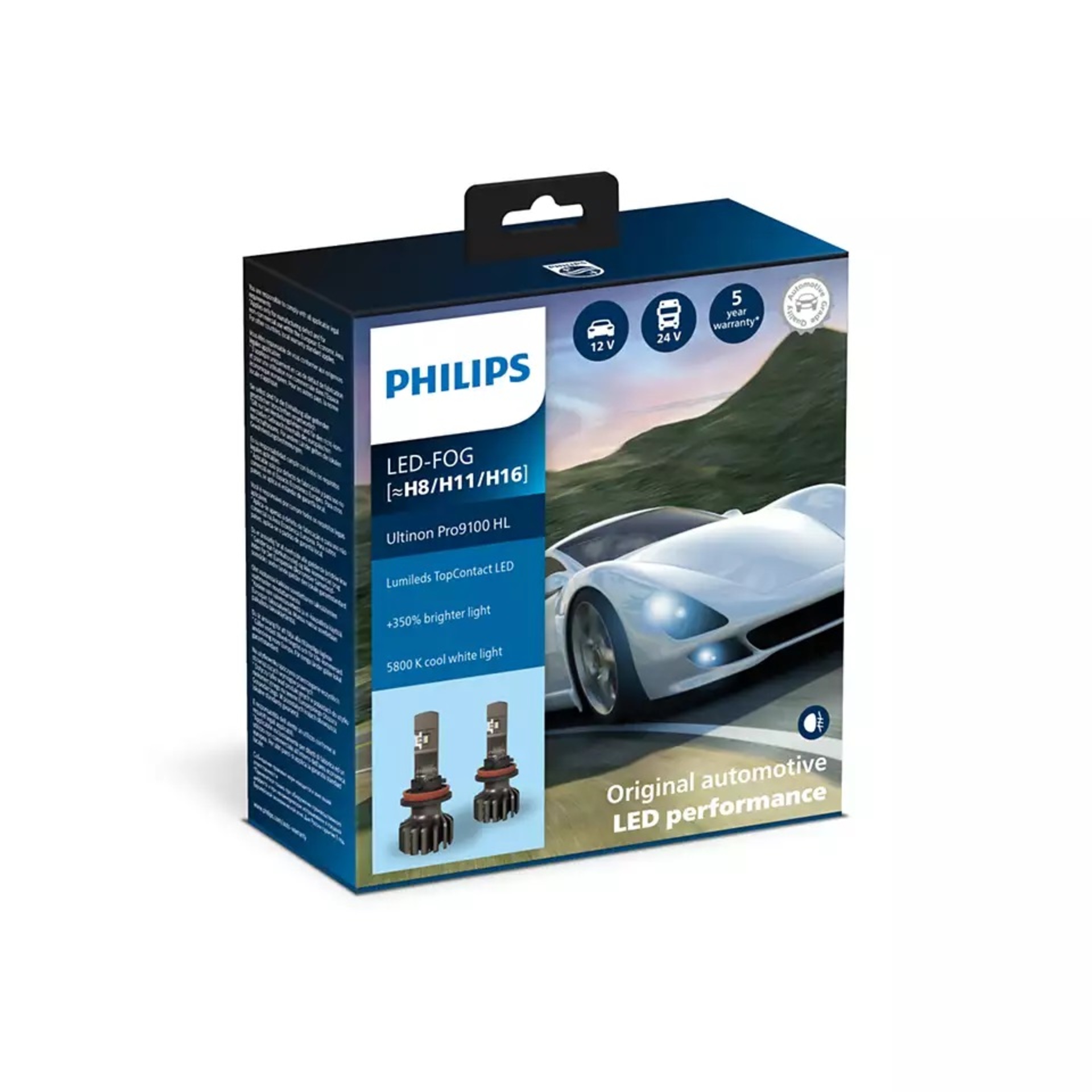 Philips FOG 12V/24V PGJ19-1/2/3 Ultinon Pro9100 HL LED 5800K NOECE 2ks PH 11366U91X2