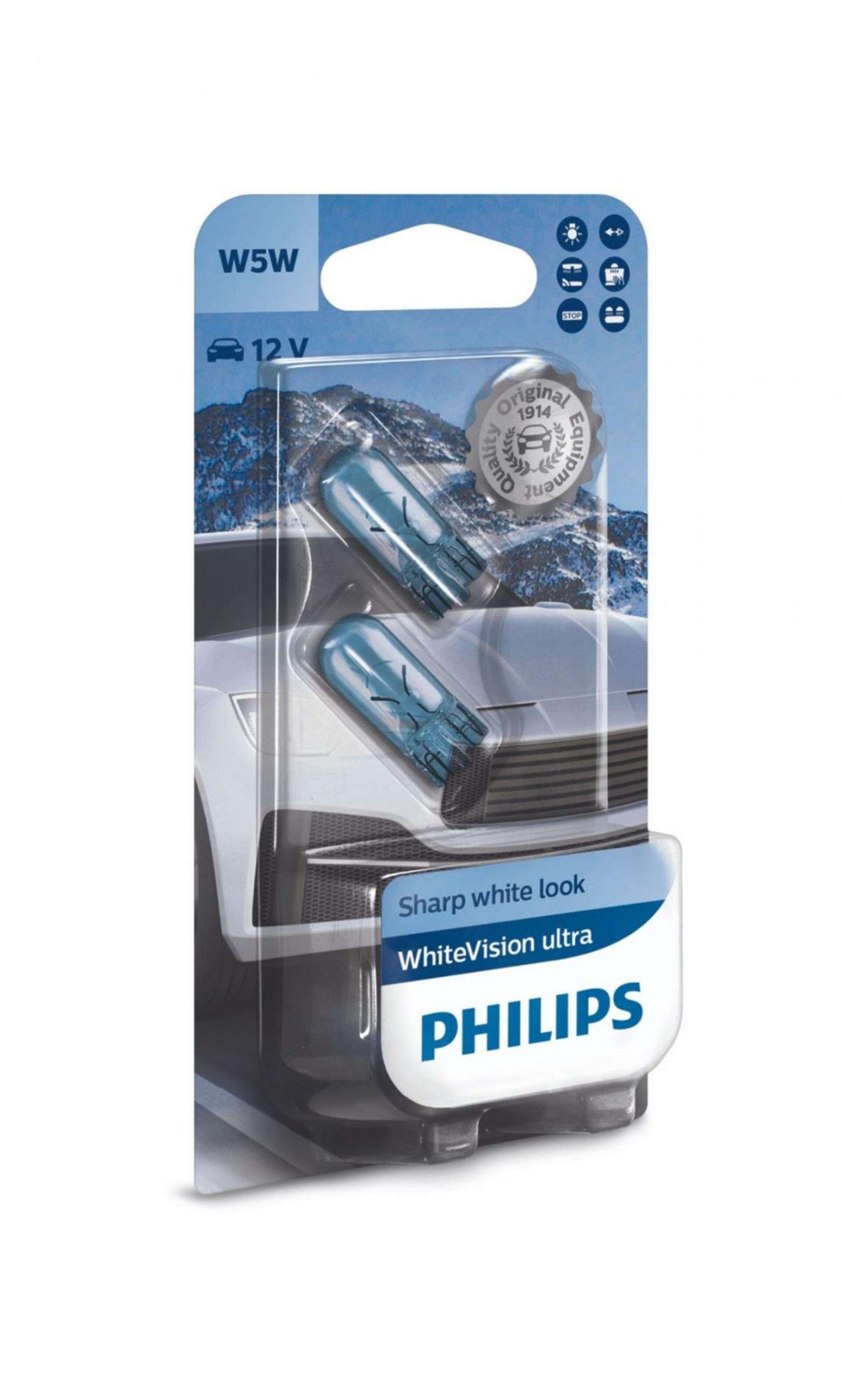Philips W5W WhiteVision Ultra 12V 12961WVUB2
