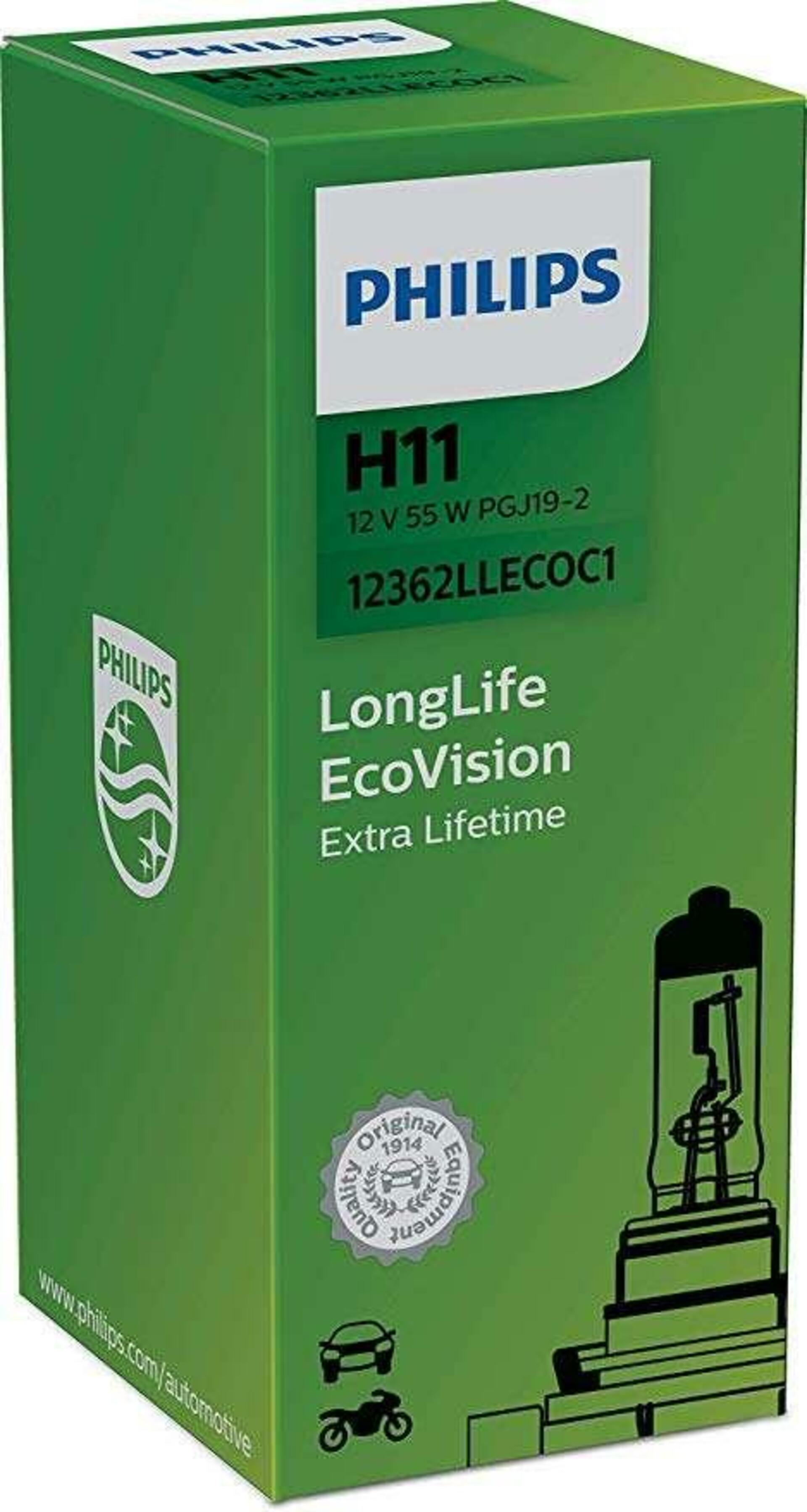 Philips H11 LongLife EcoVision 12V 12362LLECOC1