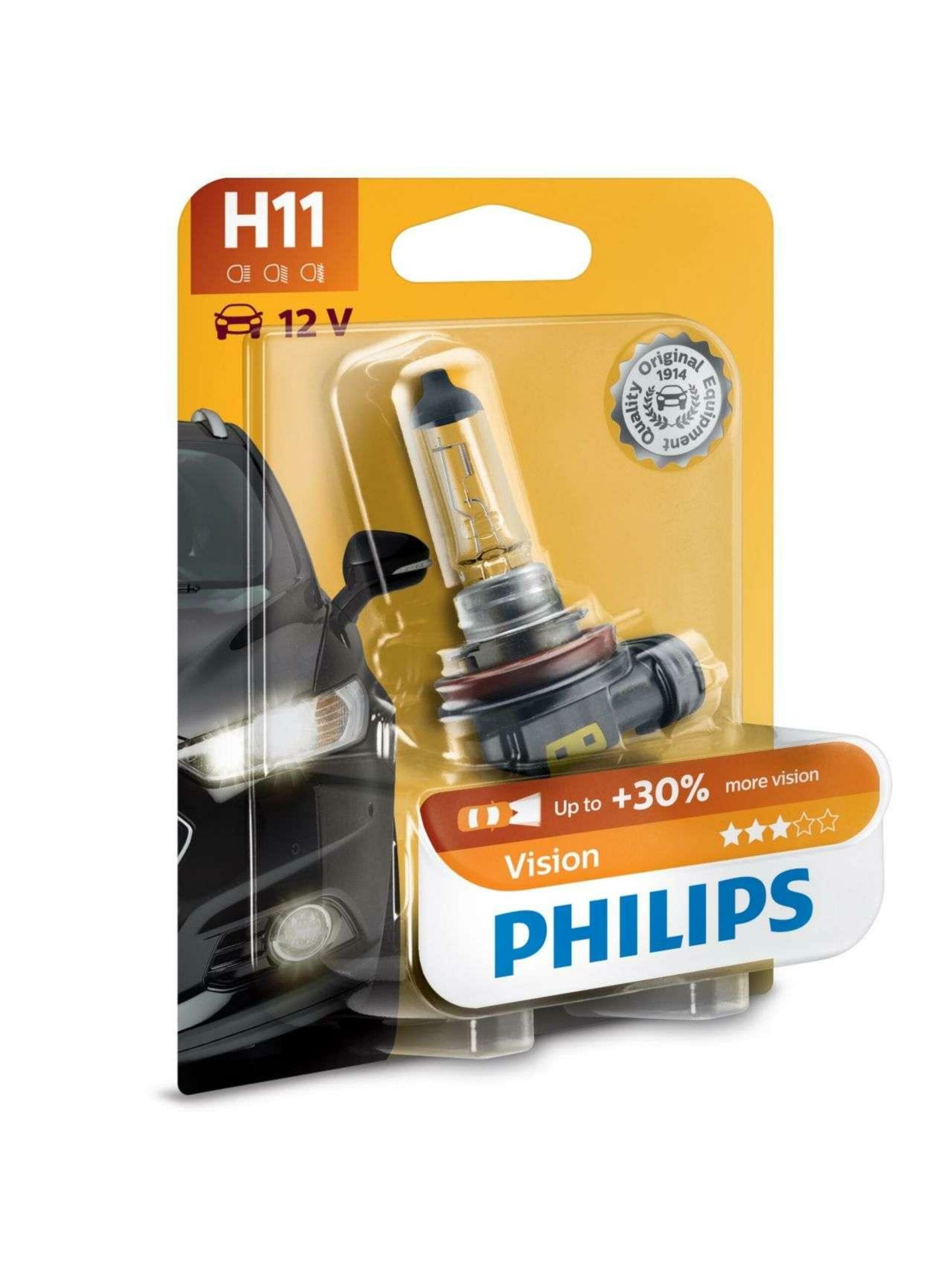 Philips H11 12V 55W PGJ19-2 Vision + 30% 1ks blistr 12362PRB1