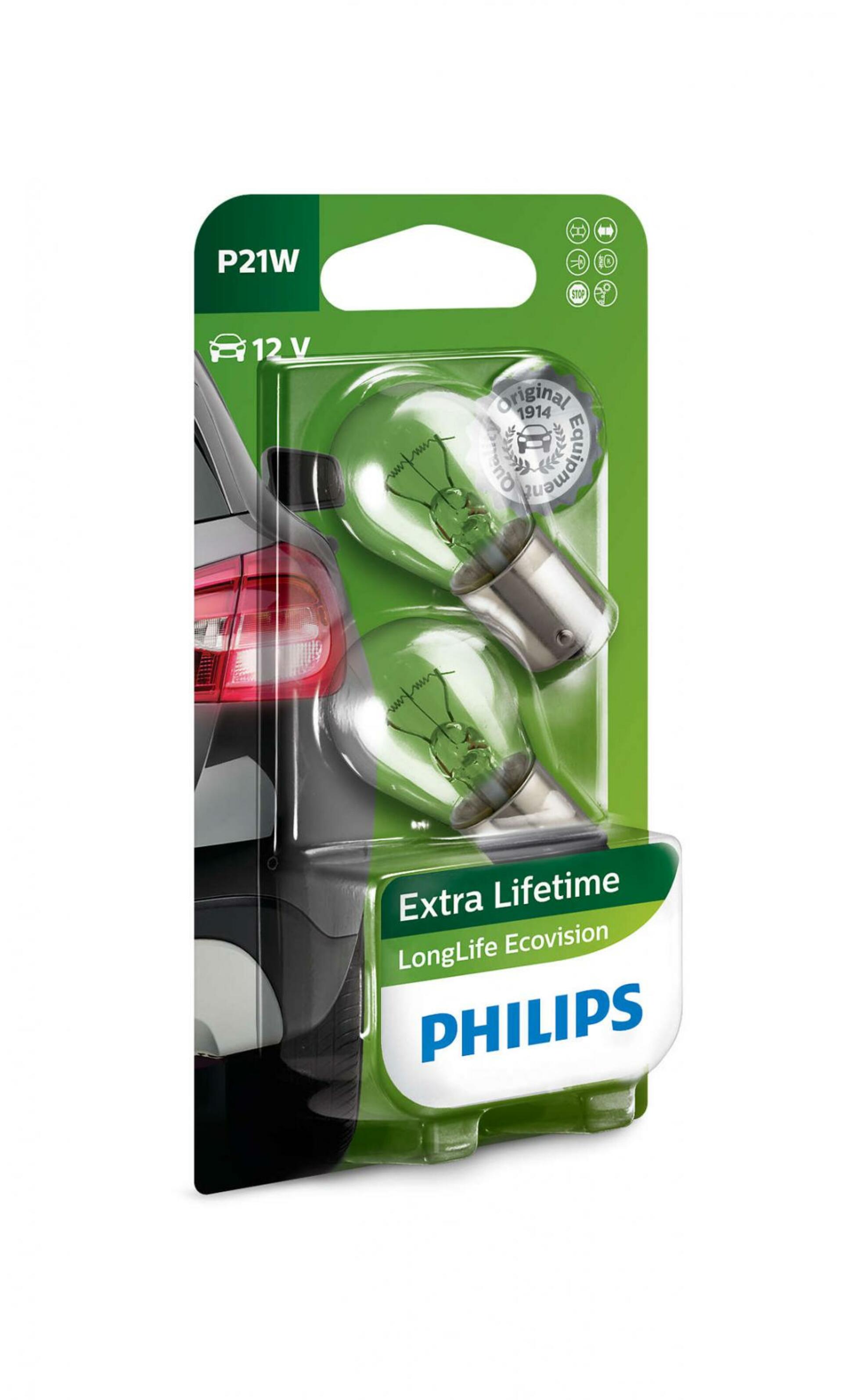 Philips P21W LongLife EcoVision 12V 12498LLECOB2