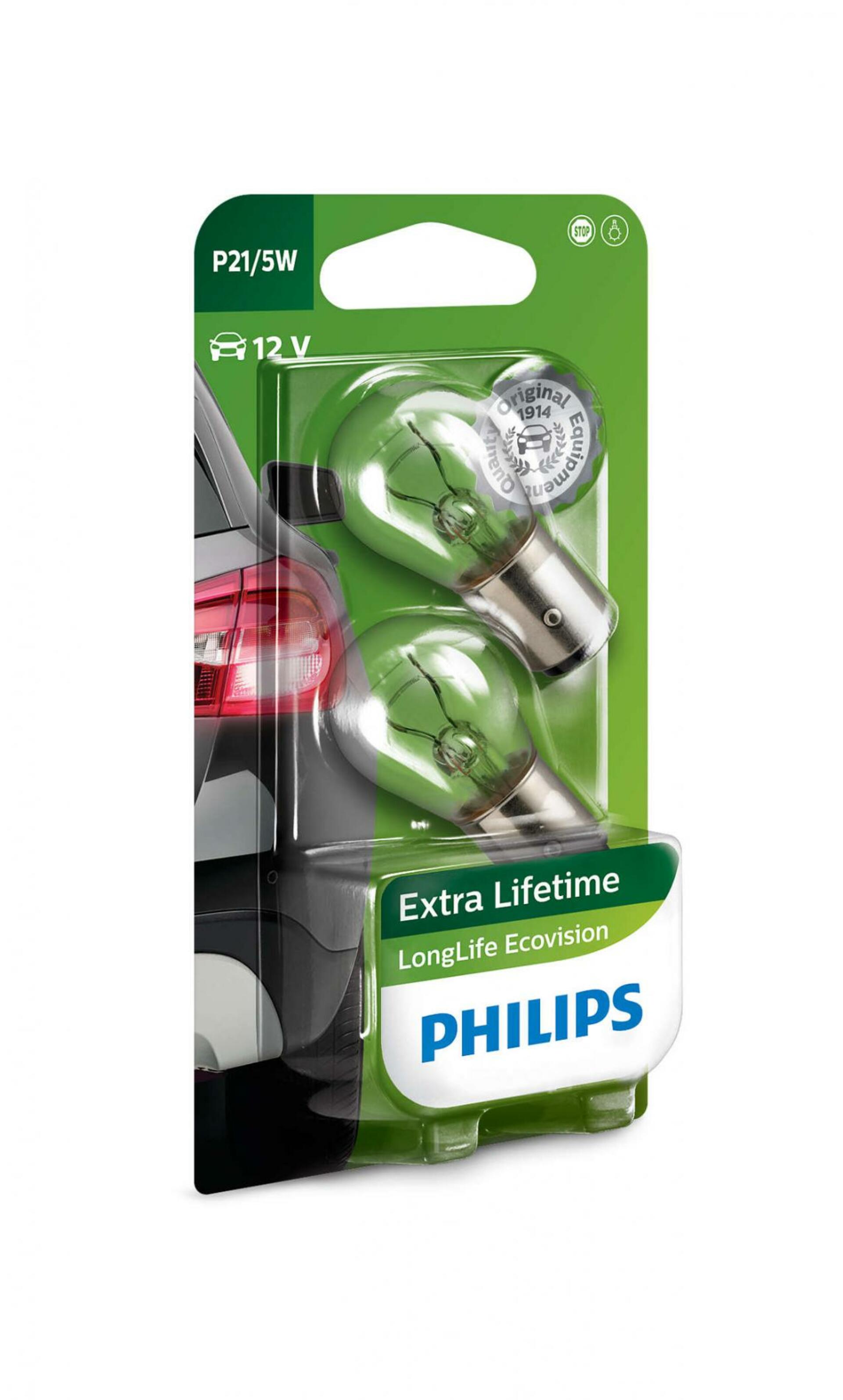 Philips P21/5W 12V 21/5W BAY15d  LongLife Ecovision 2ks 12499LLECOB2