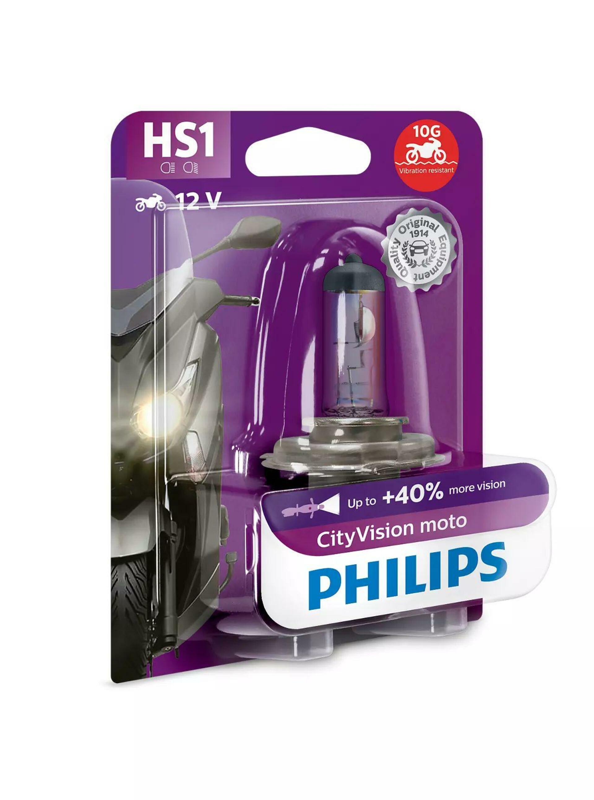 Levně Philips HS1 CityVision Moto 12636CTVBW +40% motožárovka