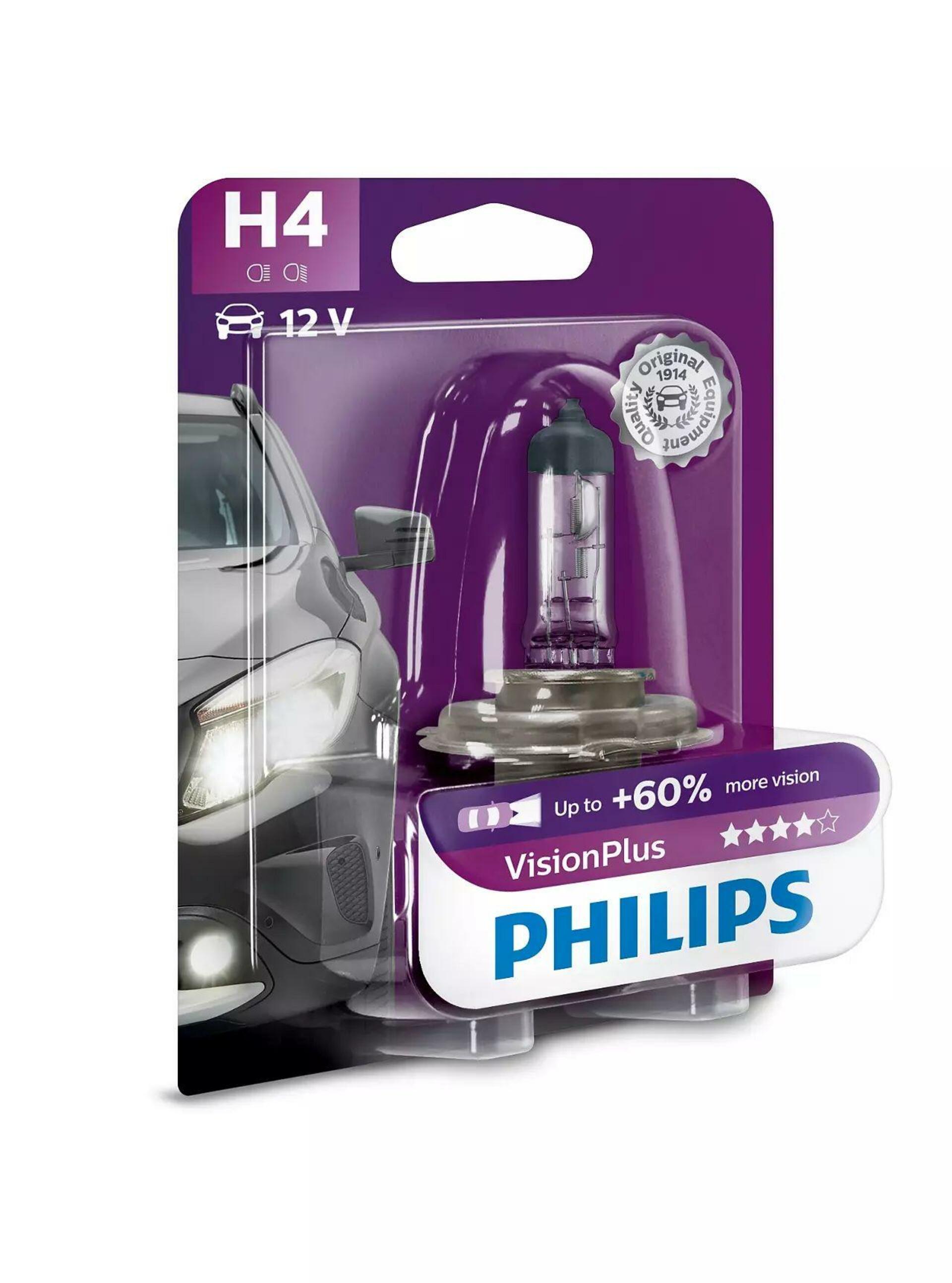 Philips H4 VisionPlus 12V 12342VPB1 +60%