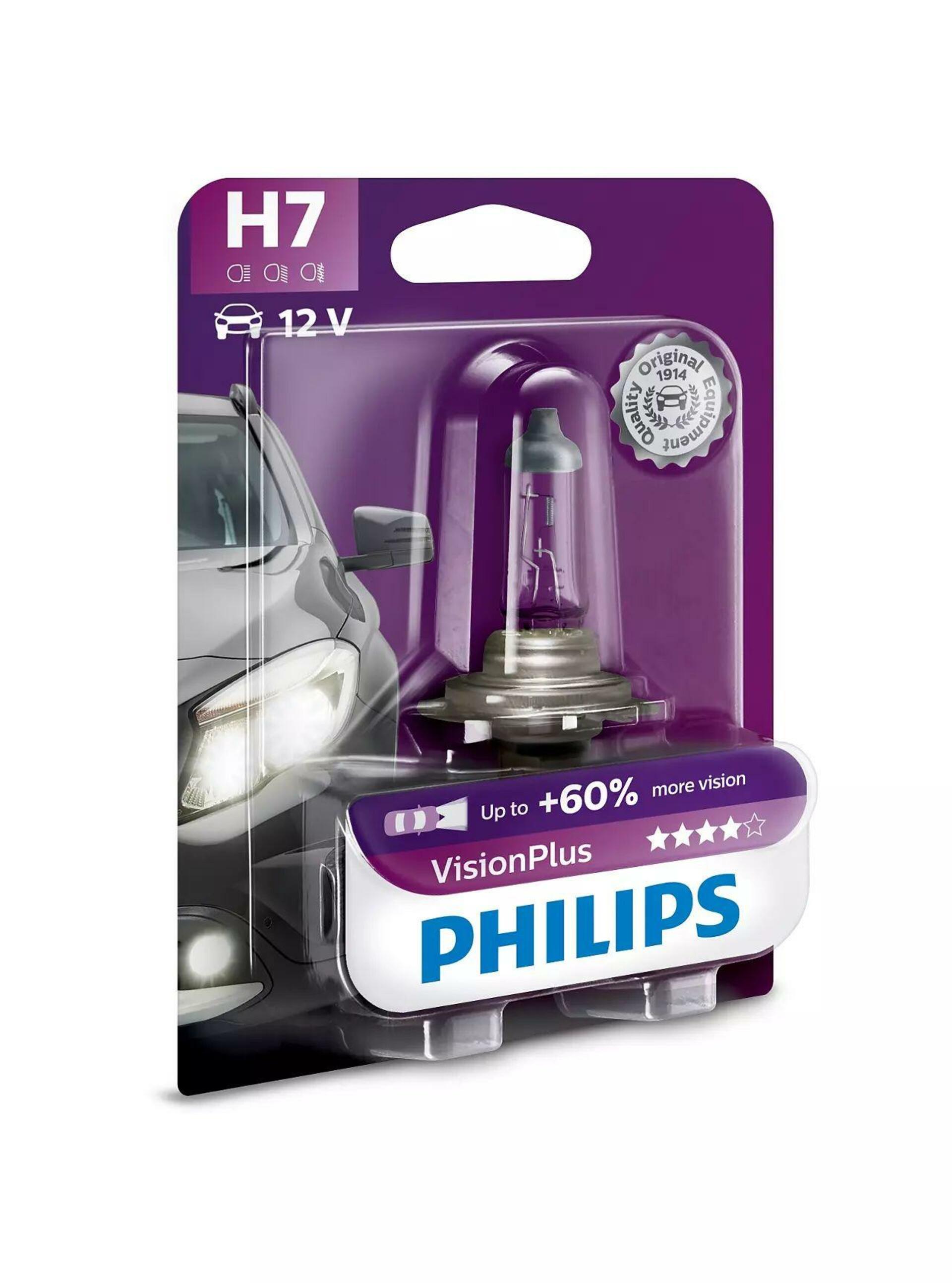 Philips H7 VisionPlus 12V 12972VPB1 +60%