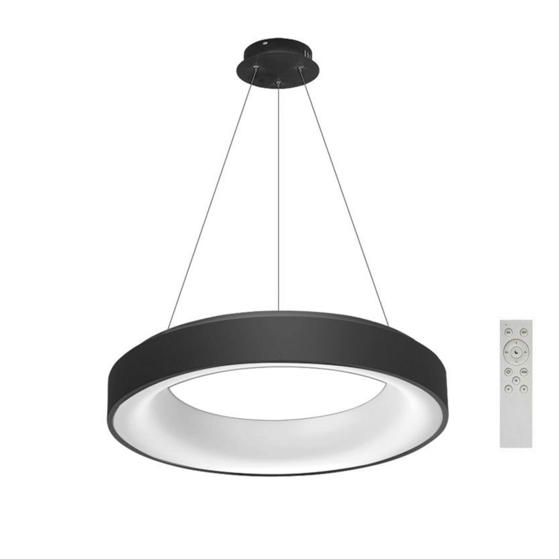 LED Závěsné svítidlo AZzardo Sovana Pendant 55 CCT black Dimm AZ2728 50W 2750lm 3000K-6500K IP20 55cm stmívatelné černé