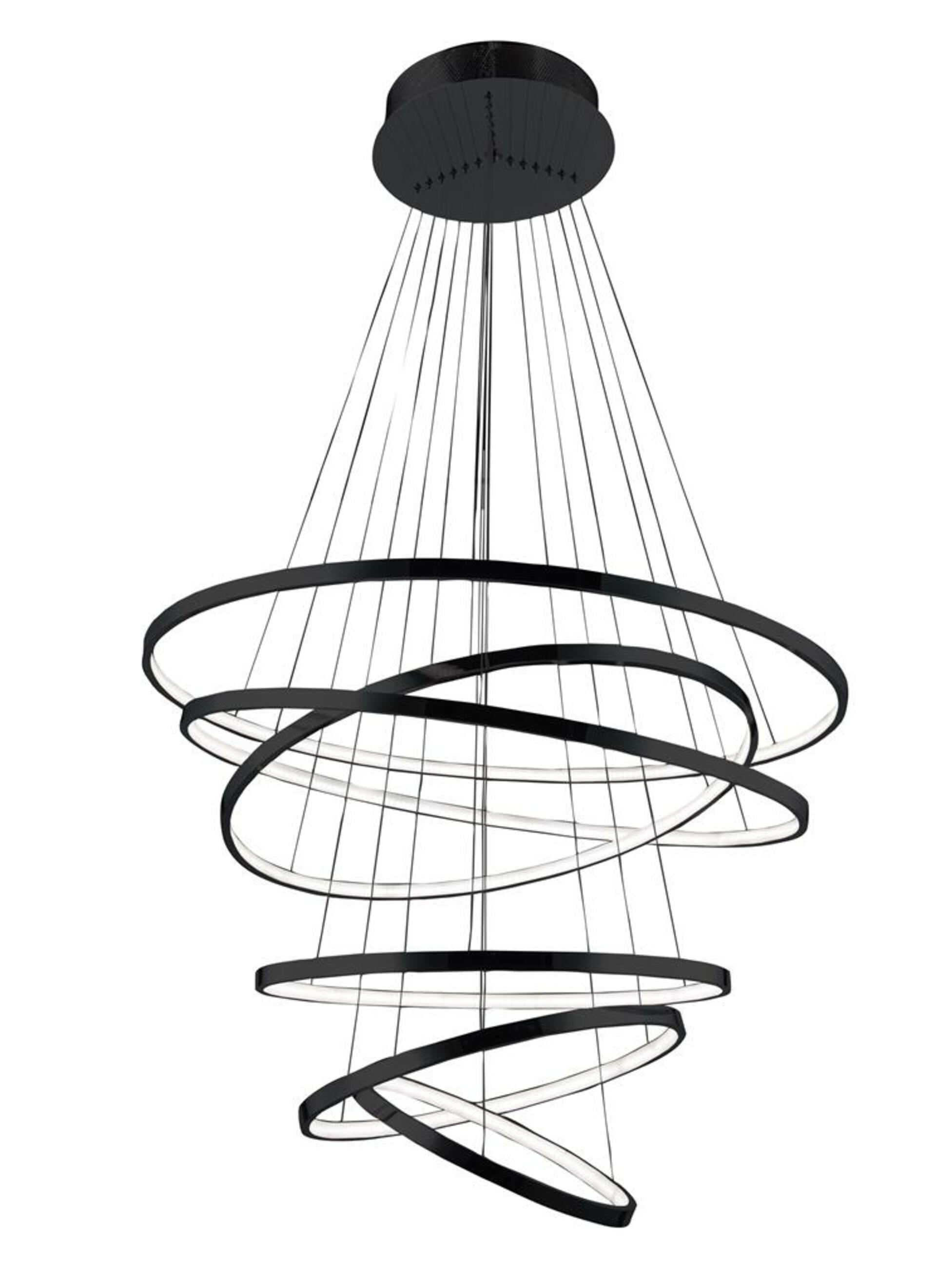 LED Závěsné svítidlo AZzardo Wheel 6 Long Dimm black AZ2923 140W 8400lm 3000K IP20 85cm stmívatelné černé