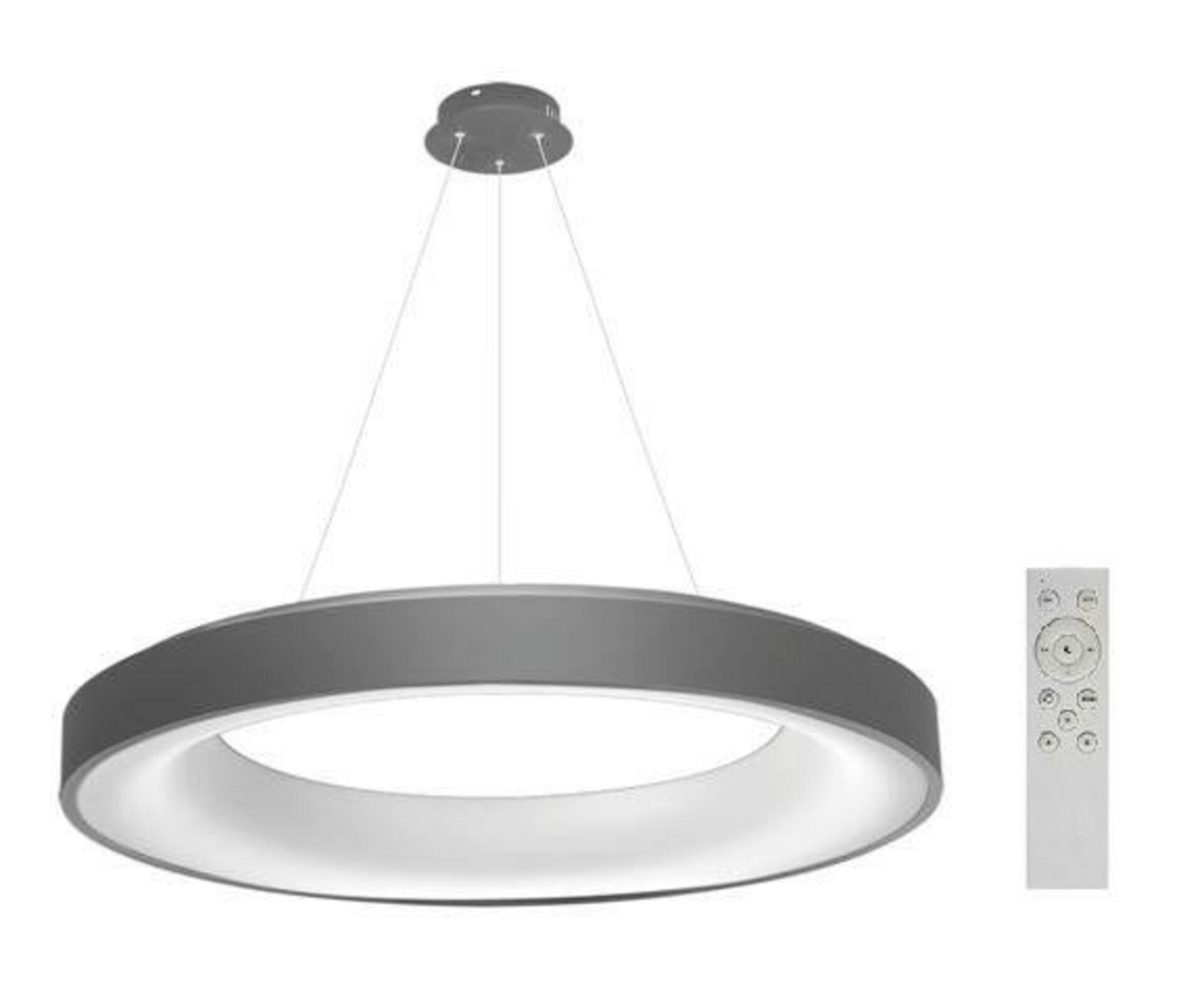LED Závěsné svítidlo AZzardo Sovana Pendant 80 CCT grey Dimm AZ3450 80W 4000lm 2700-6500K IP20 78cm stmívatelné šedé