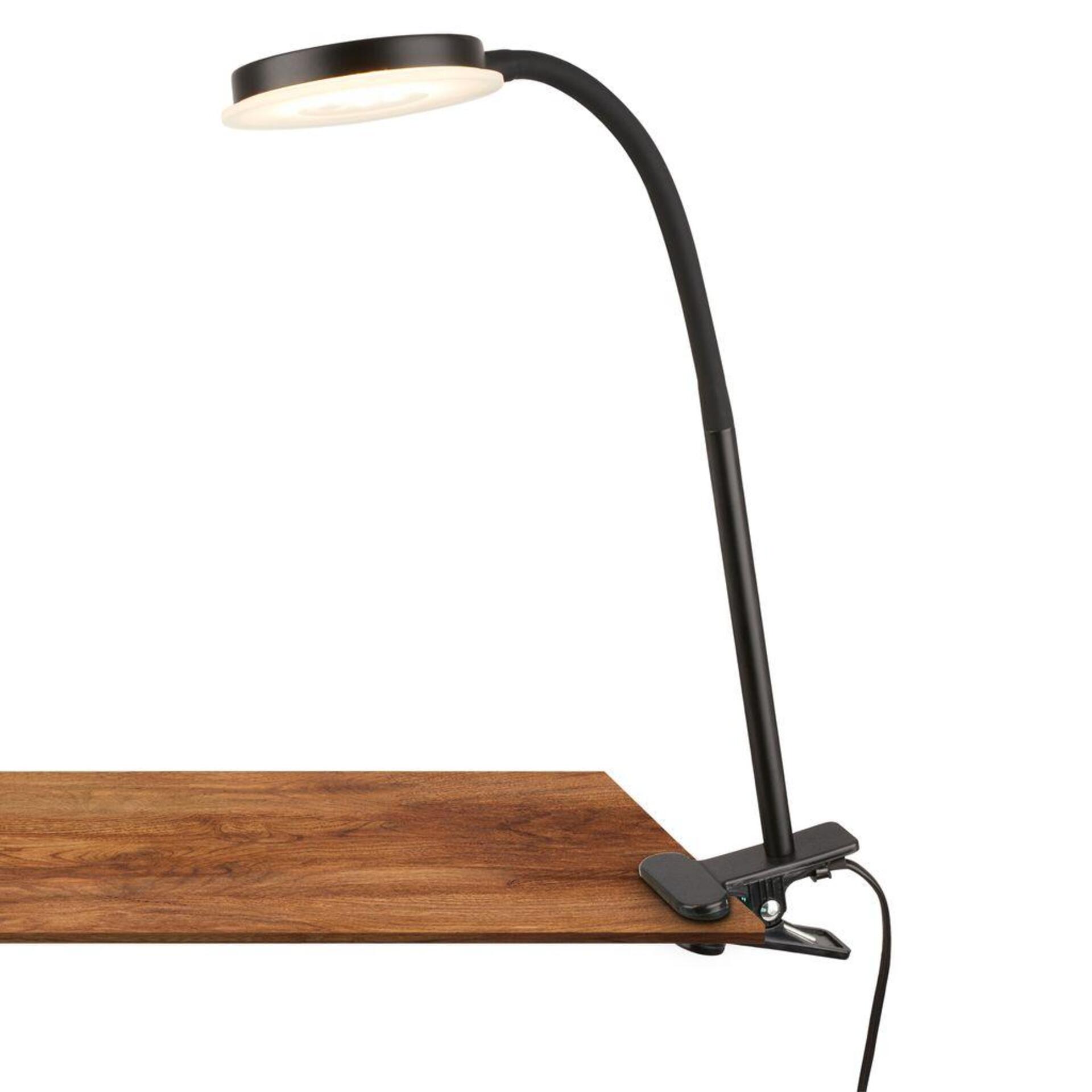 Levně BRILONER Plegg lampička s klipsem - 3,2W, 350lm, LED, nastavitelné, černá 2195015