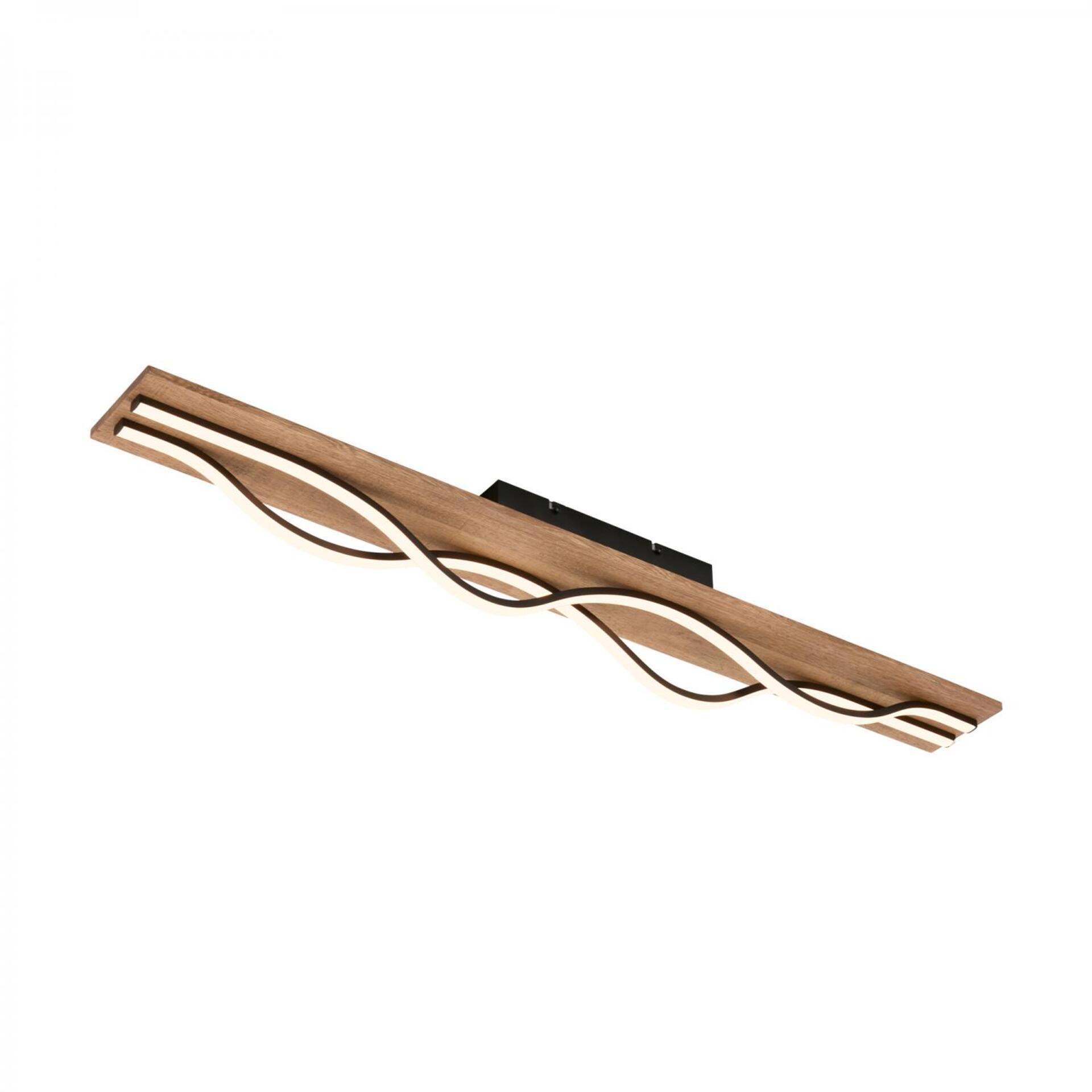 Levně BRILONER Vinka LED stropní svítidlo, tvar vlny, dekor dřeva, teple bílé světlo, dřevo, 98cm 3817014