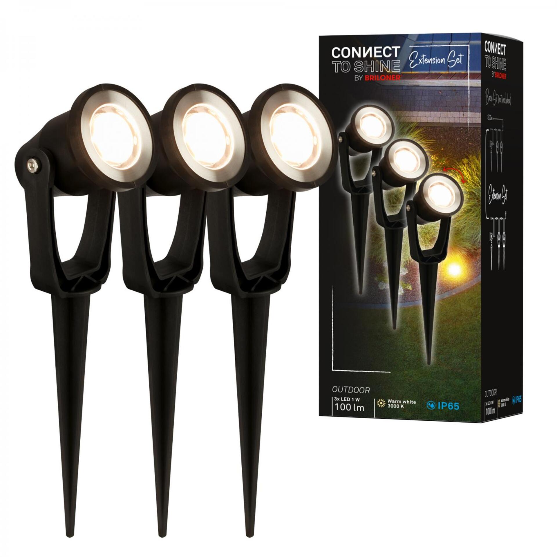 Levně BRILONER CONNECT TO SHINE prodlužovací sada Lilis sada 3ks LED zahradních bodových svítidel, IP65 3919035